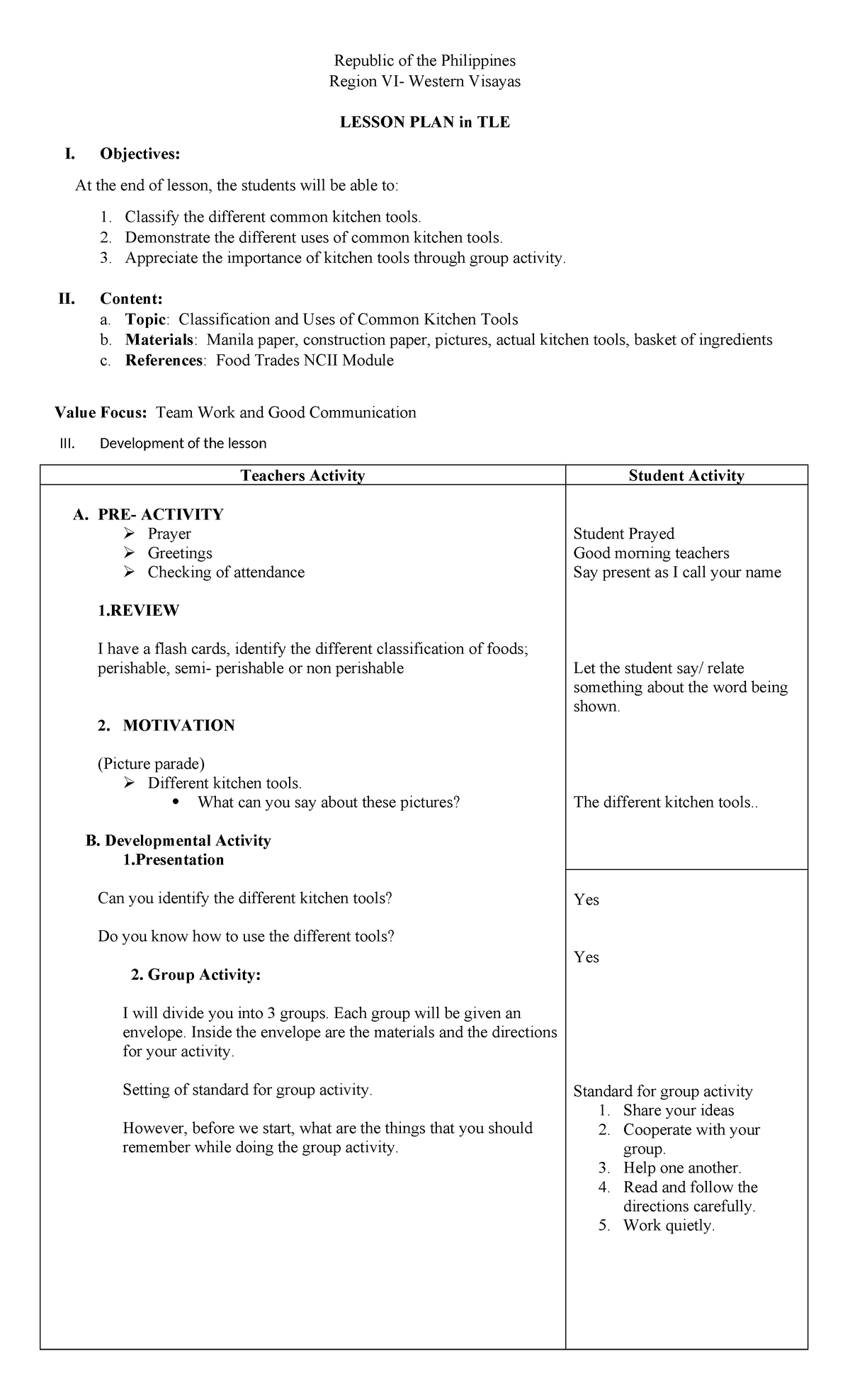 My-lesson-plan - lesson plan in epp - Republic of the Philippines ...
