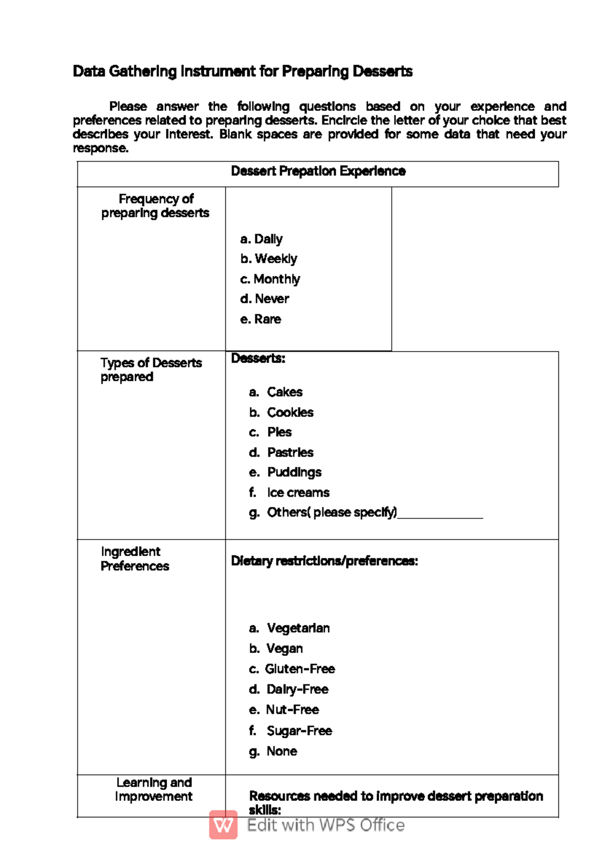 Data gathering instrument orquio - Data Gathering Instrument for ...