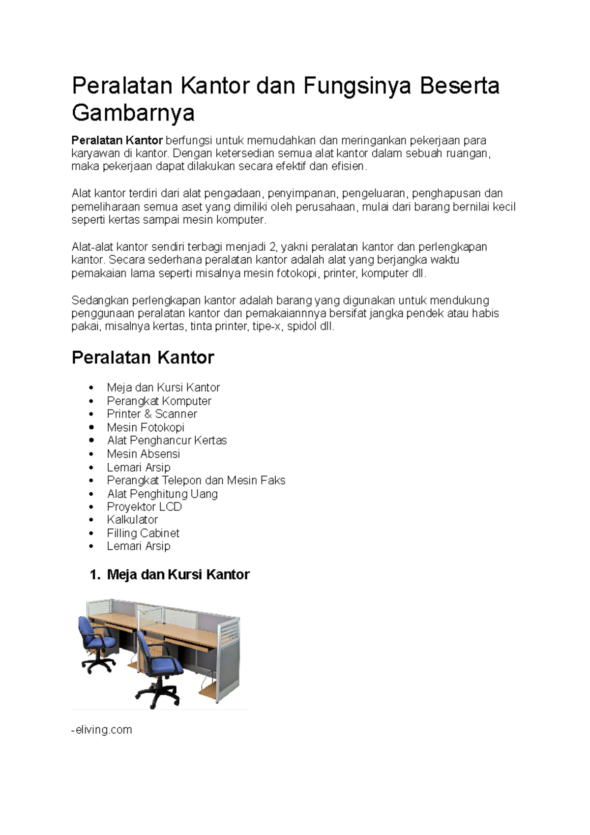 Gambar Peralatan Kantor Beserta Namanya