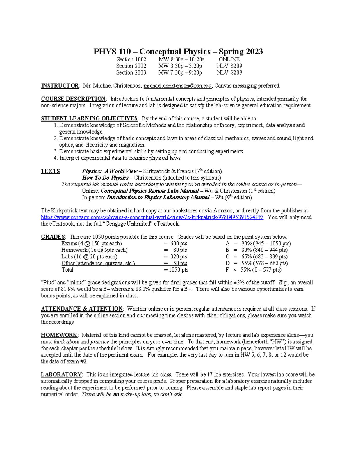 Physics+110+syllabus+spring+2023 - PHYS 110 – Conceptual Physics ...