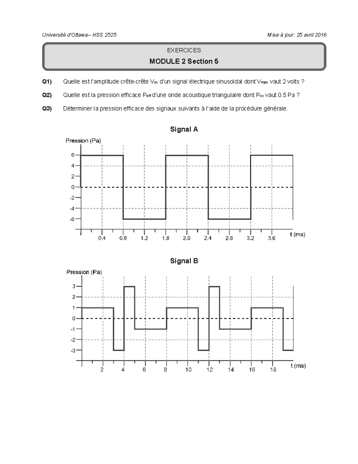 Exercices HSS 2525 : Module 1, Section 4 - Systèmes en Série - Studocu