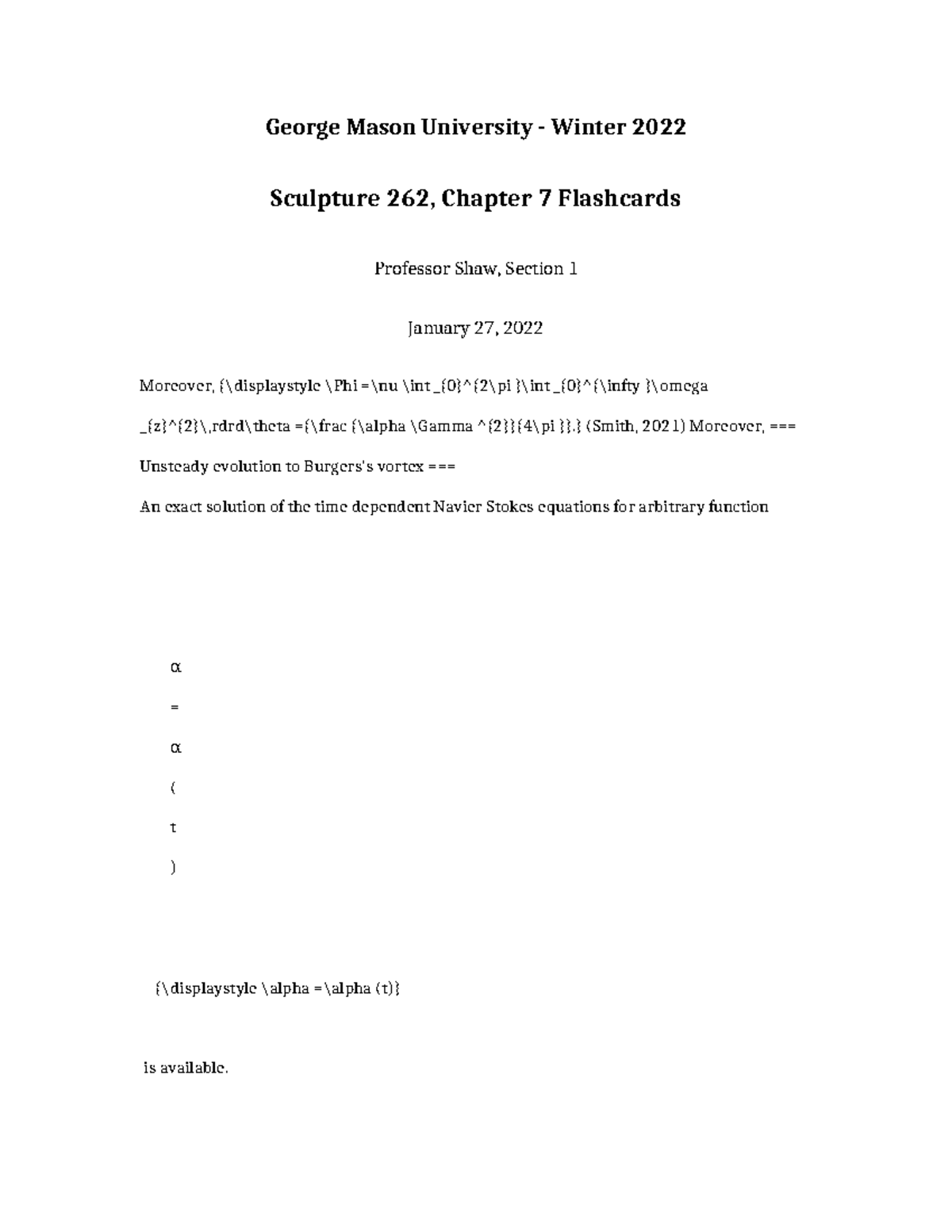 Sculpture 262 Chapter 7 Flashcards Study Guide - Studocu