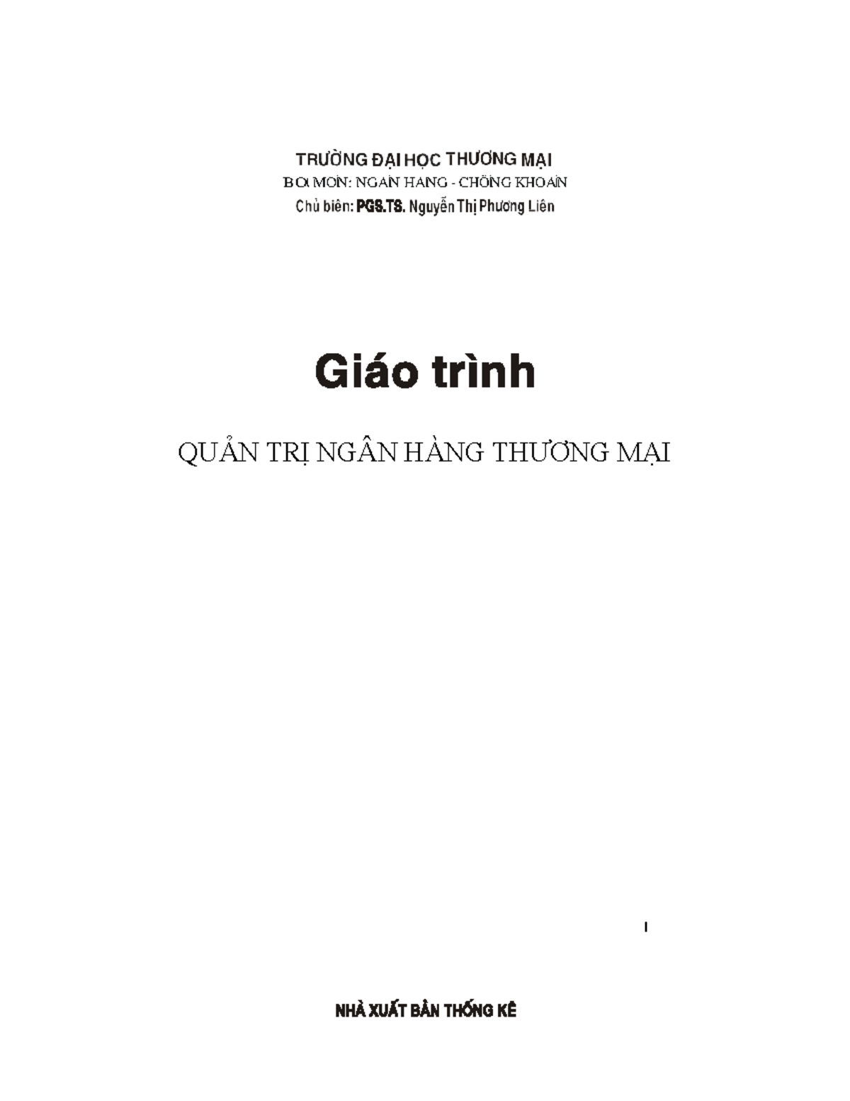 Giáo Trình Quản Trị Ngân Hàng Thương Mại (BOÄ MOÂN) - Document Preview