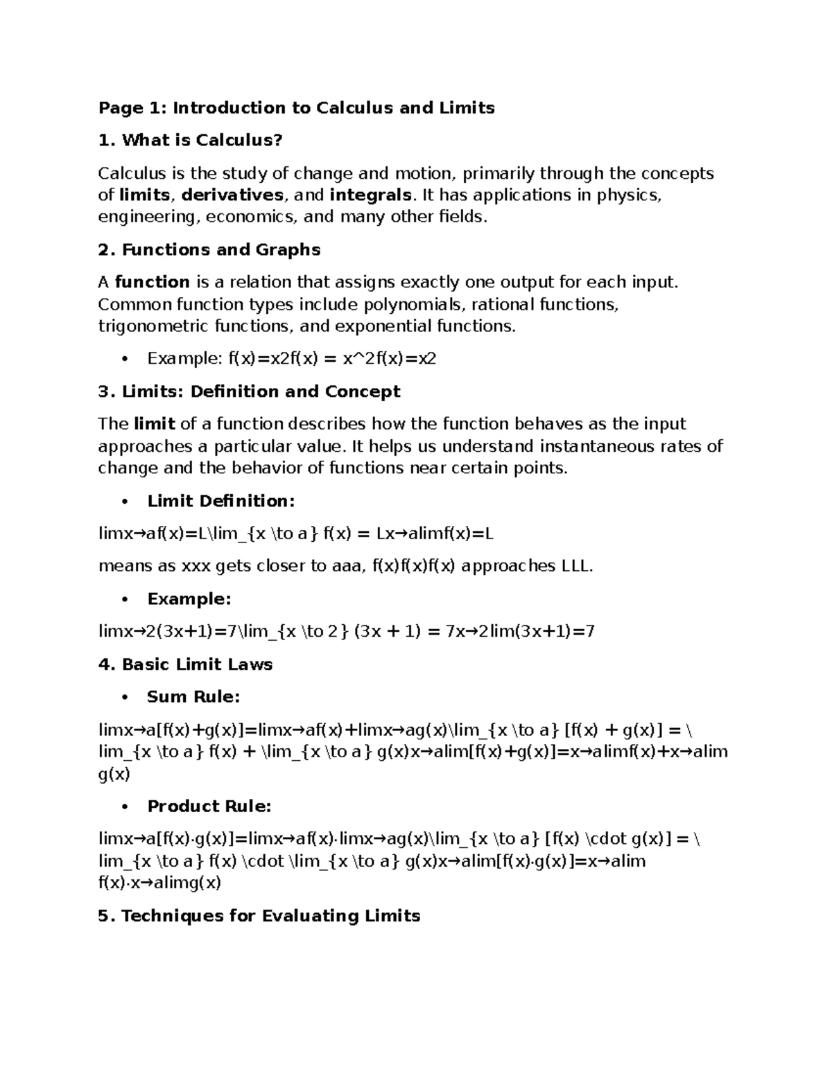 MAT1320B Calculus I Syllabus and Success Tips for Fall 2024 - Studocu