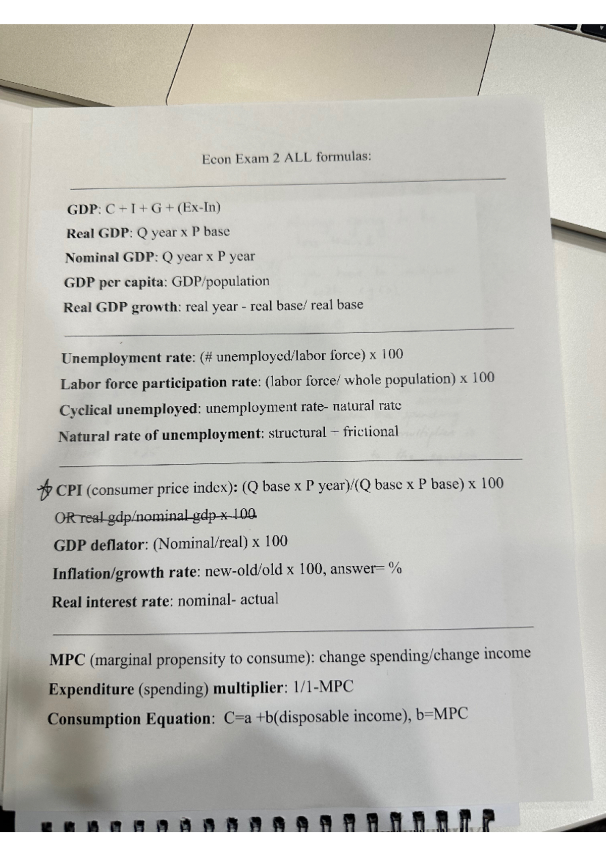 Econ Formula Sheet for Quick Reference and Study Guide - Studocu