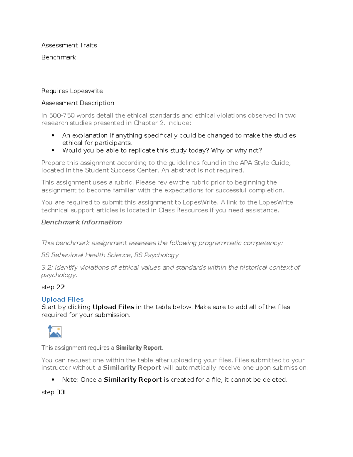 Document 31 - assignments - Assessment Traits Benchmark Requires ...