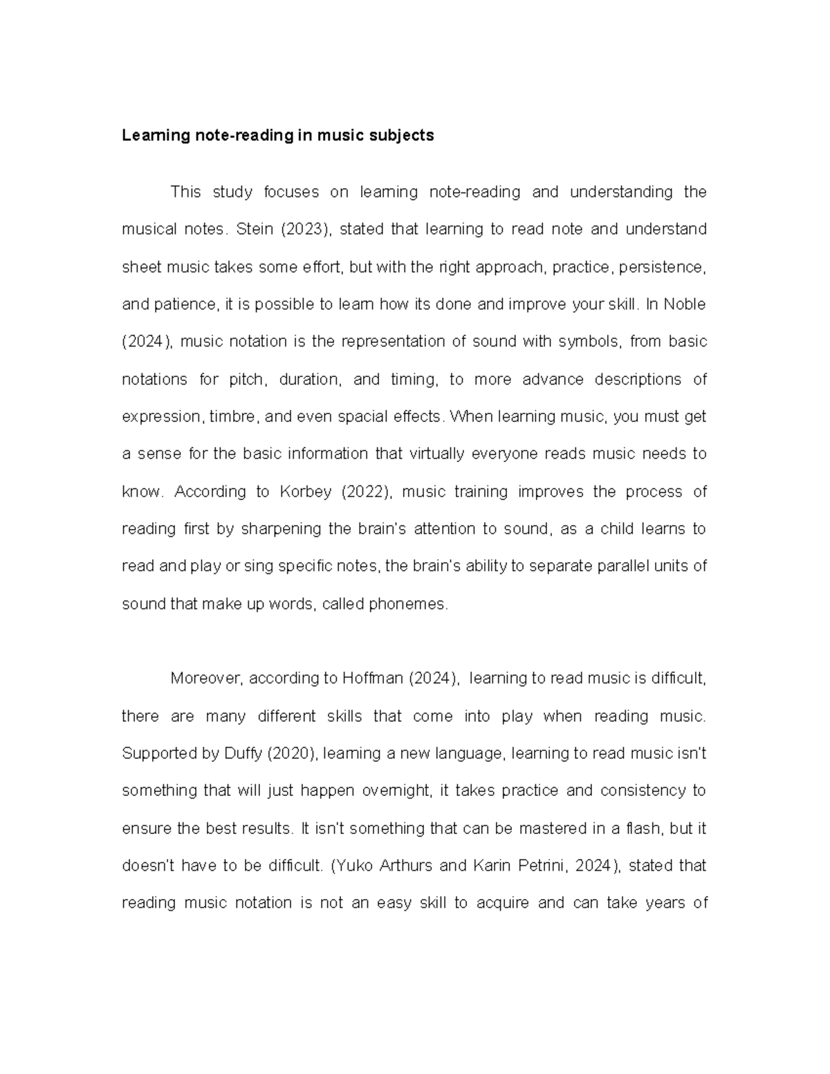 Learning note - summary - Learning note-reading in music subjects This ...