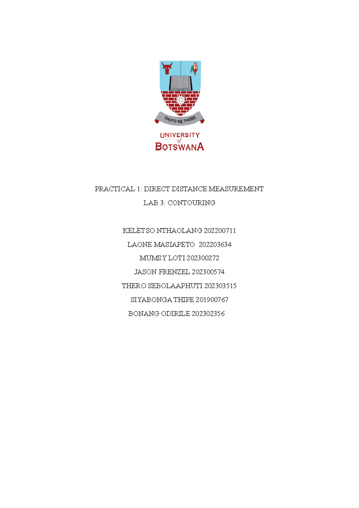 Lab C - Practical 1: Direct Distance Measurement & Contouring Analysis ...