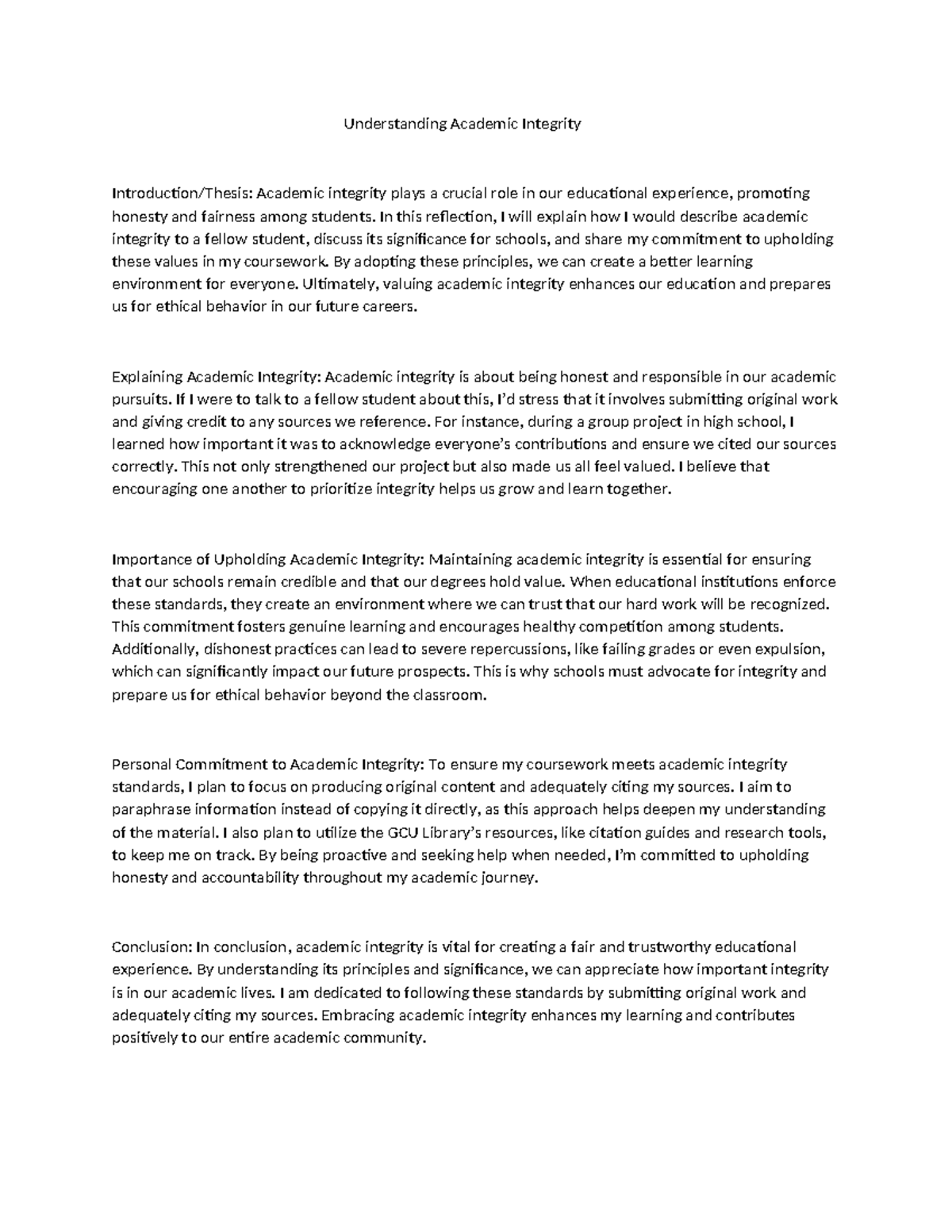 Understanding Academic Integrity: A Commitment to Fairness and Honesty ...