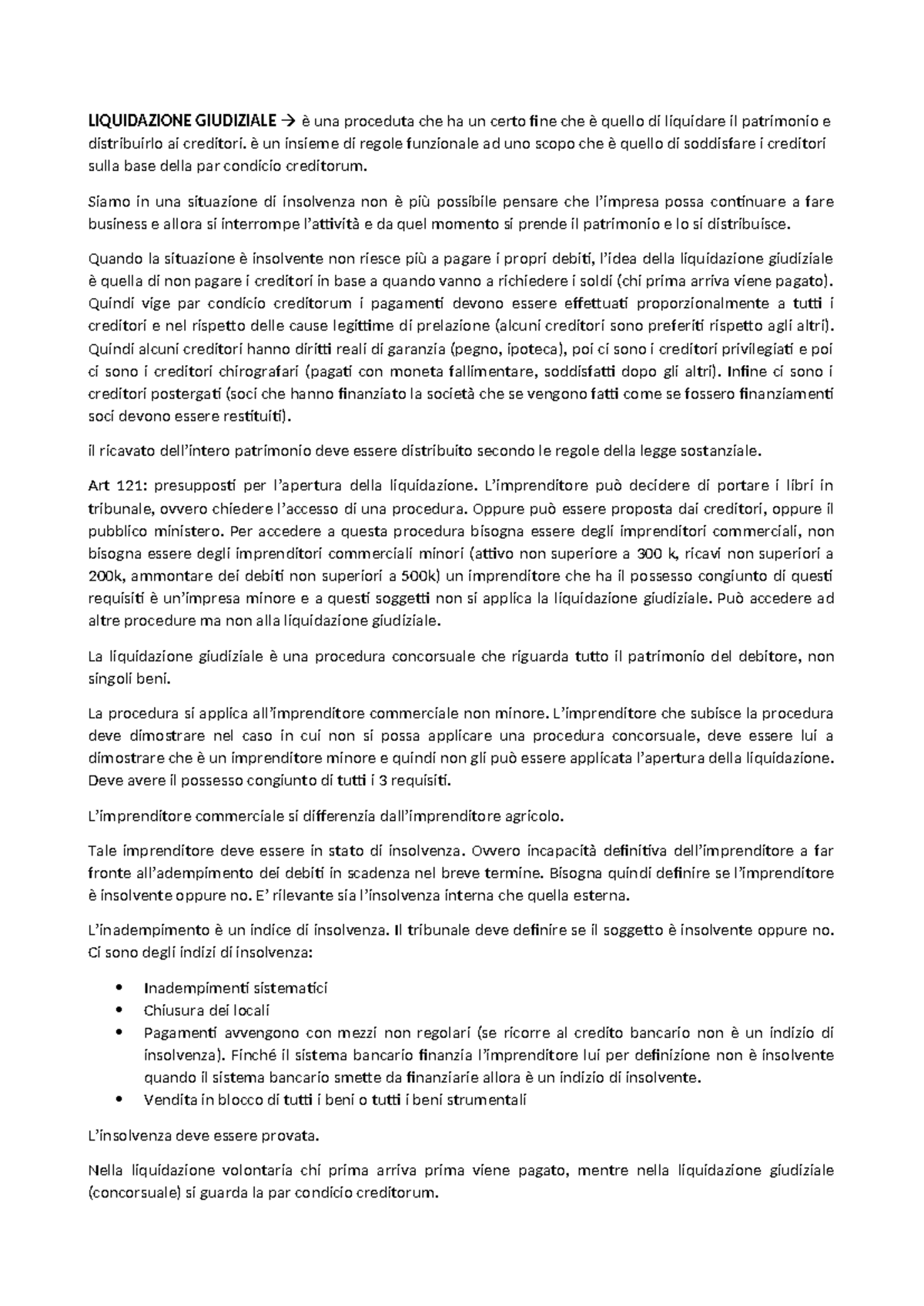 Lezione sul Processo di Liquidazione Giudiziale - 07112024