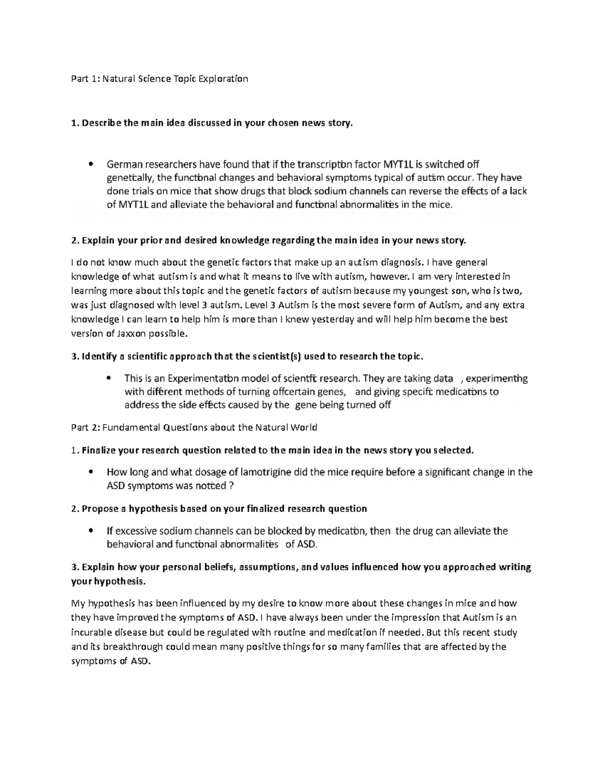 SCI 100 Final Project - Part 1: Natural Science Topic Exploration ...