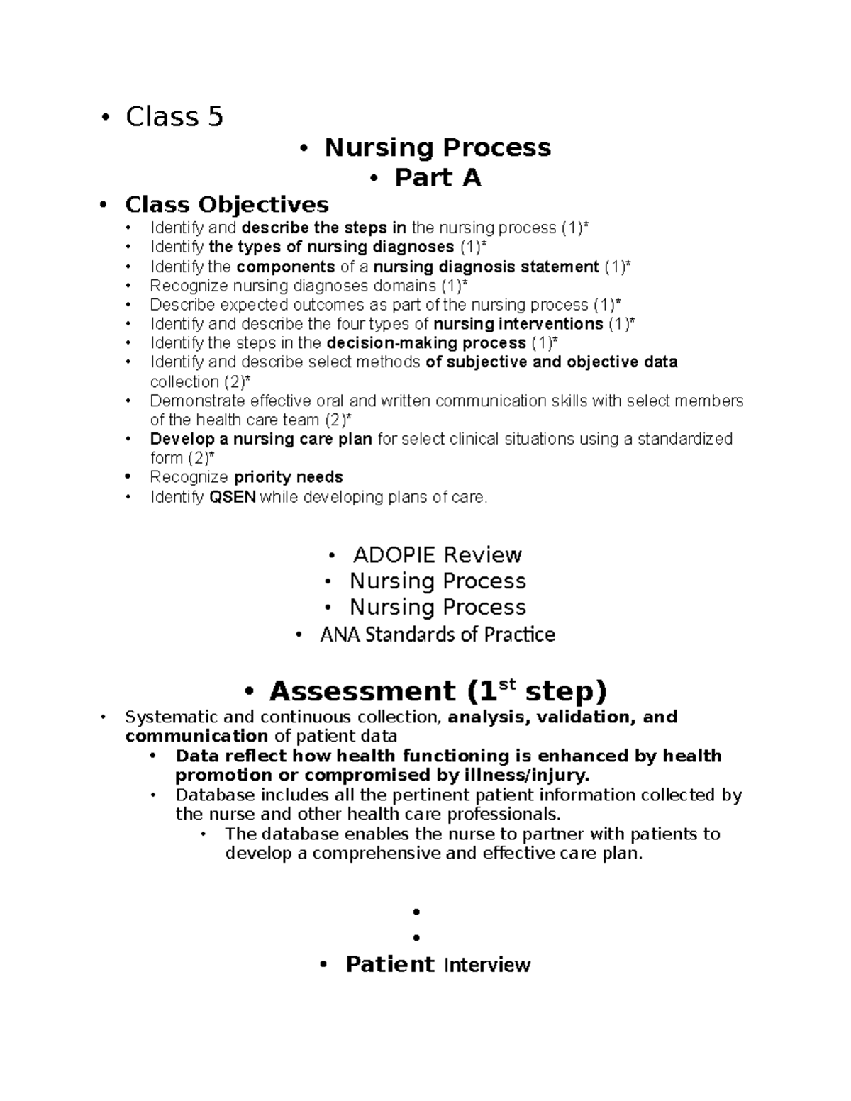 NUR 101 Nursing Process Overview: Key Components & Assessment ...