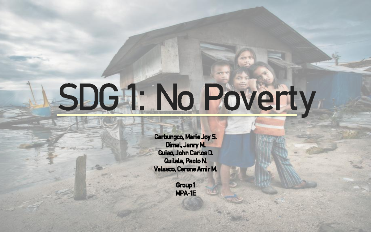 SDG 1 - No Poverty - This document talks about how can the human ...