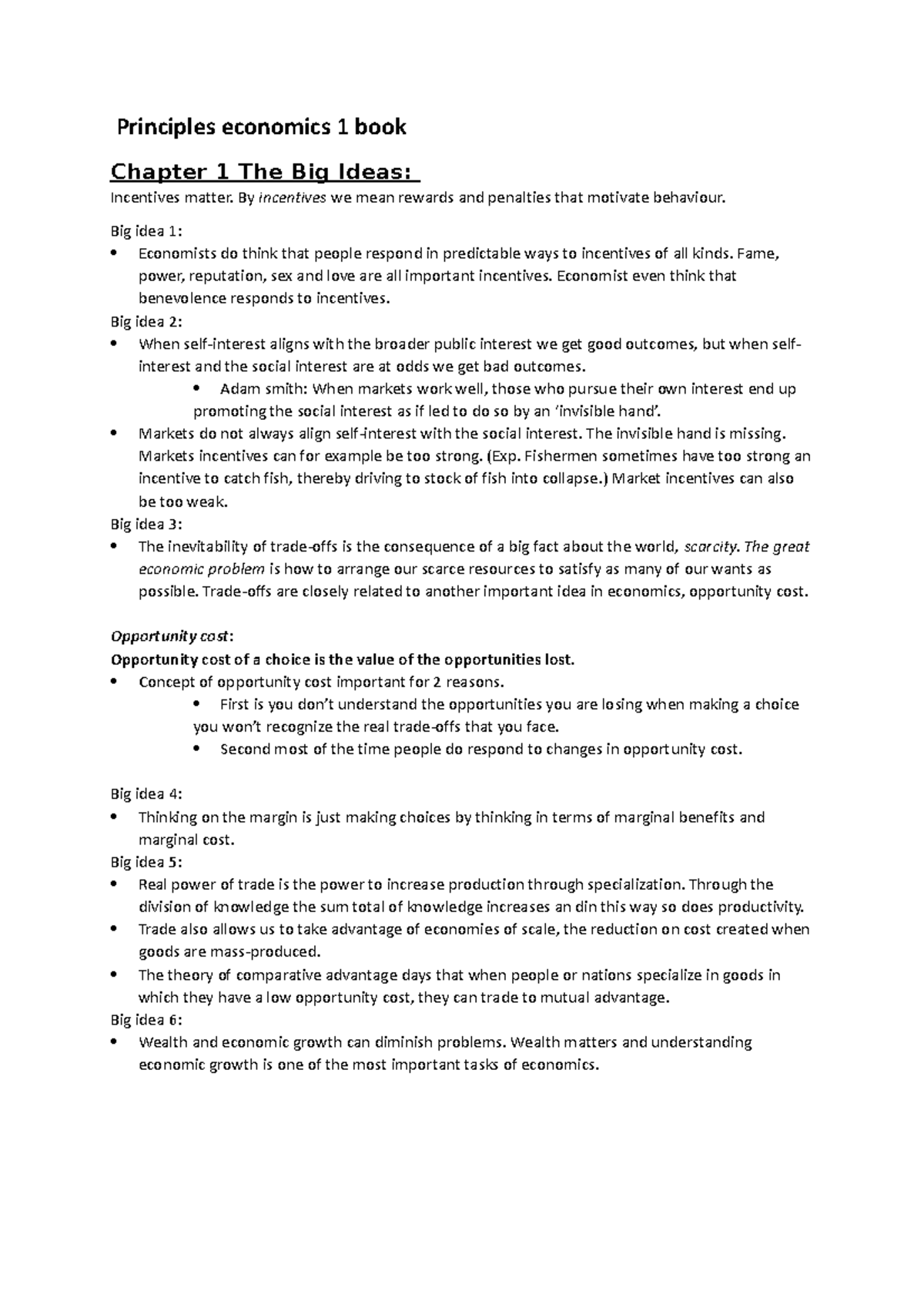 Principles of Economics 1: Key Concepts and Ideas Explained - Studeersnel