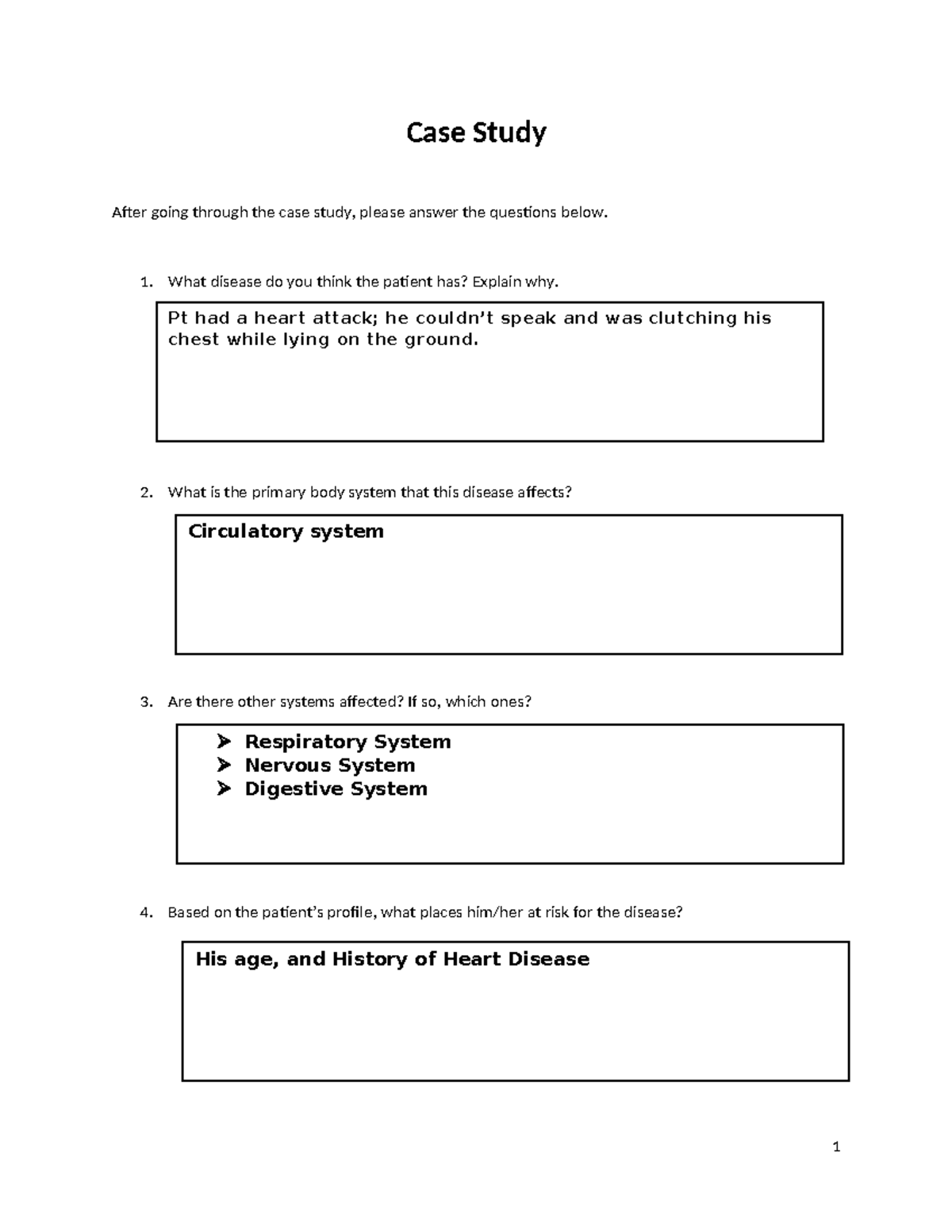 Case Study Heart Attack - Case Study After going through the case study ...