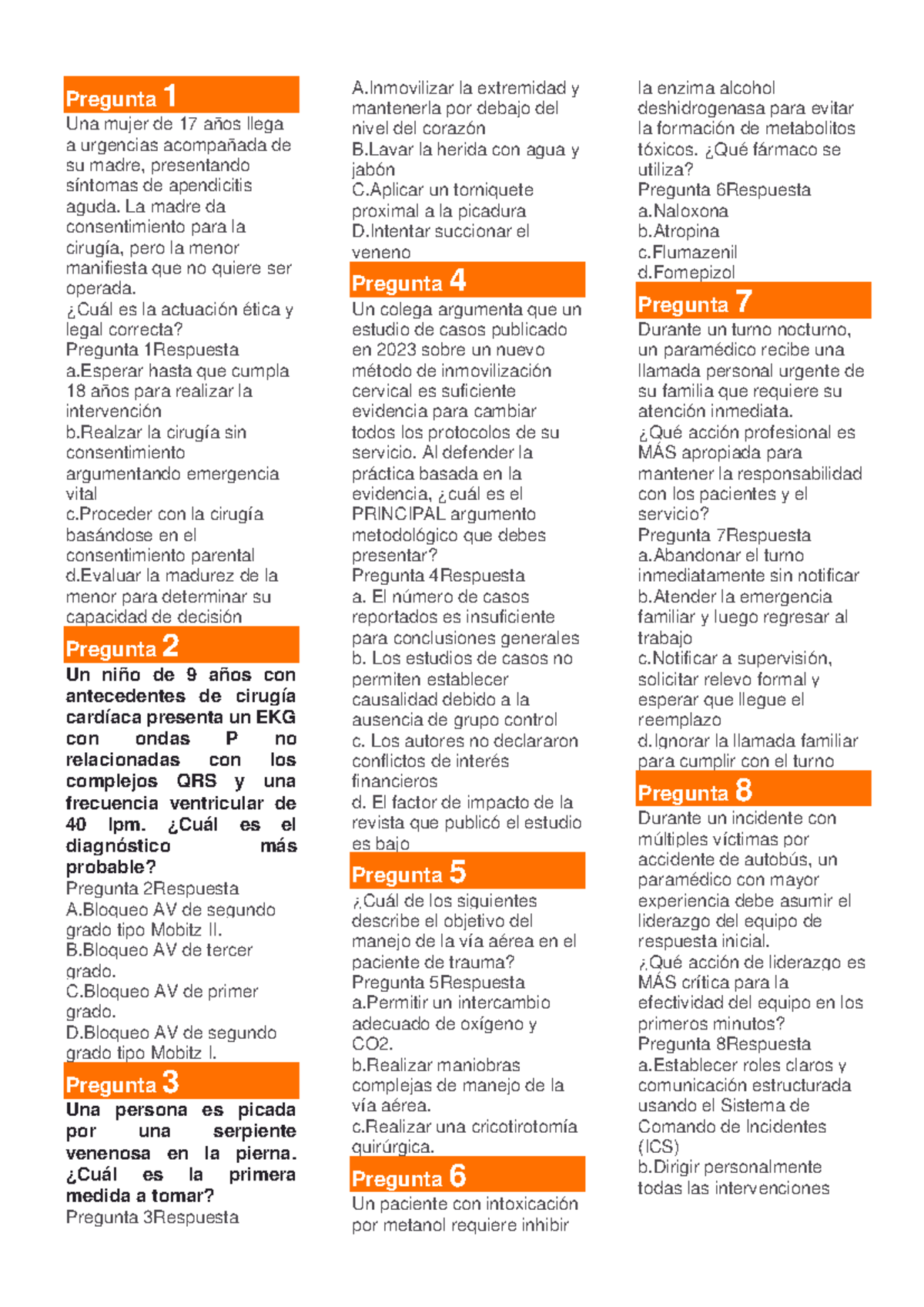 Simulacro 1 TESM - Evaluación de Casos Clínicos en Emergencias - Studocu