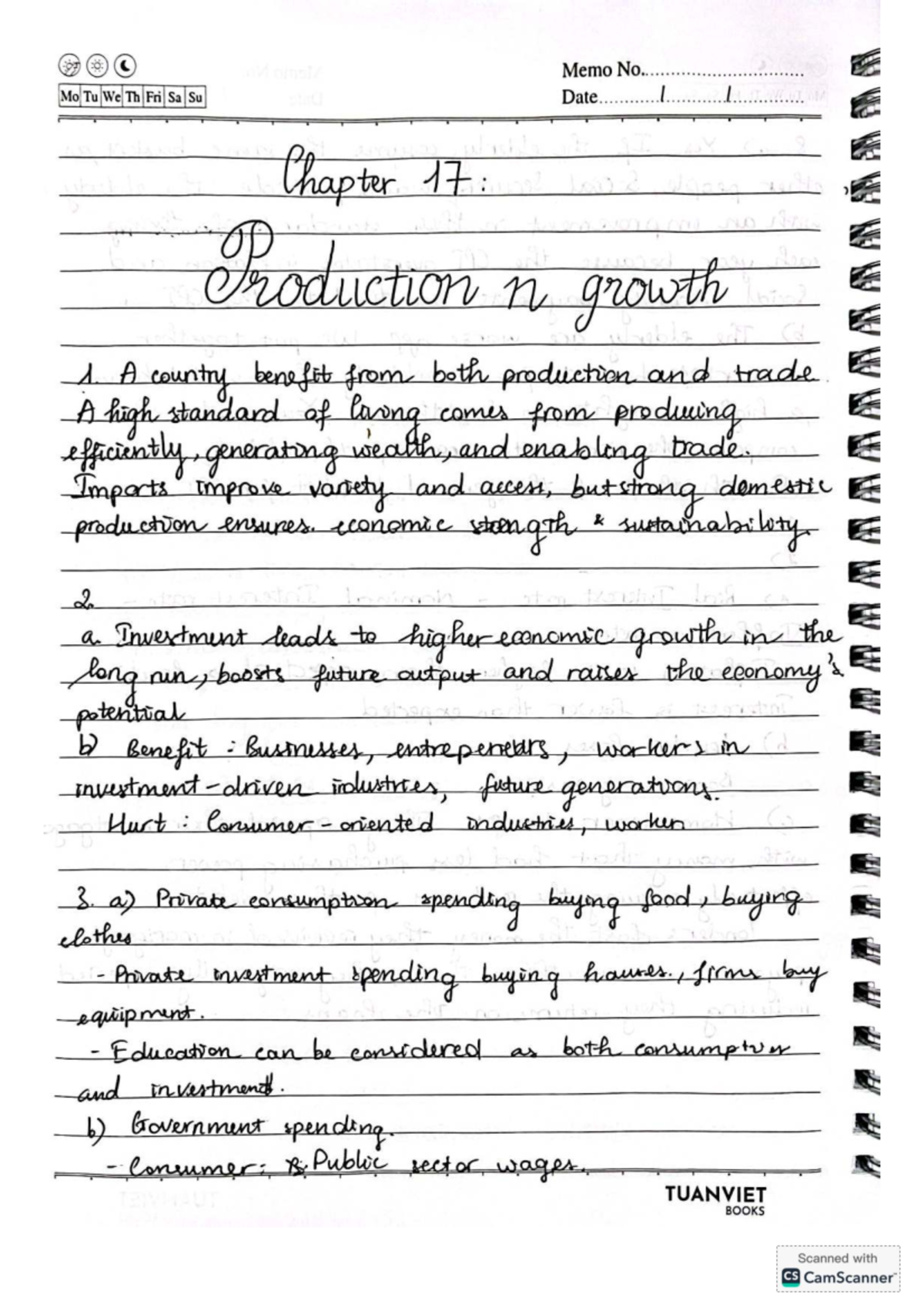 Chapter 17: Production and Growth - Study Notes (Course Code: BTVN ...