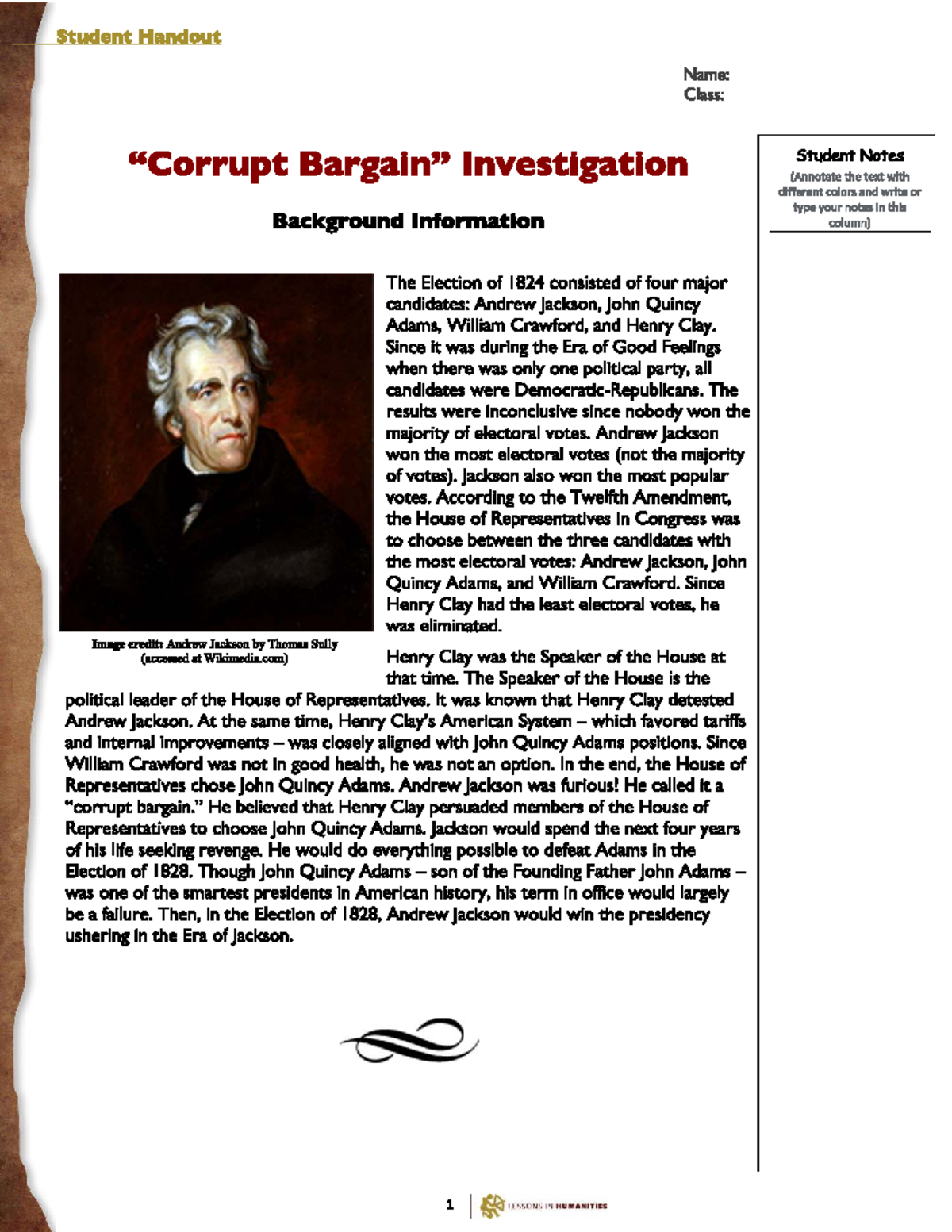 Corrupt Bargain of 1824: Analyzing the Election Controversy - Studocu