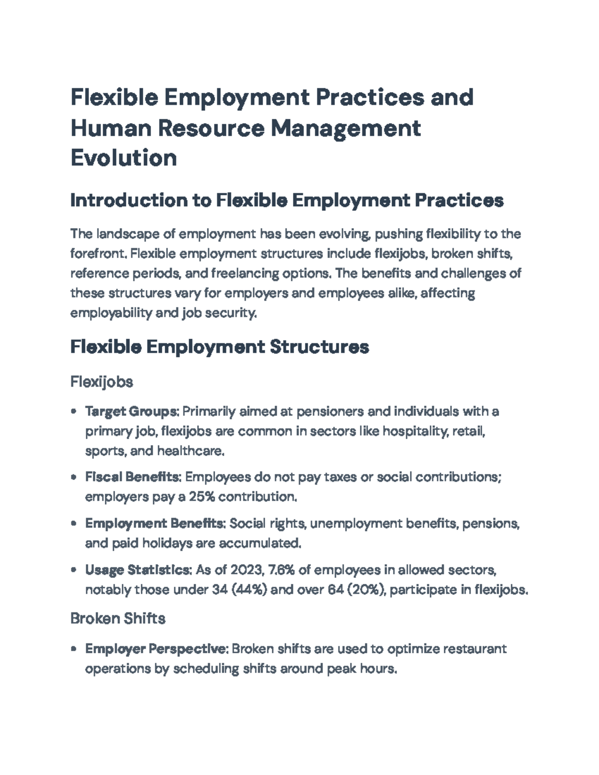 Flexible Employment Practices and HR Management Evolution Analysis ...