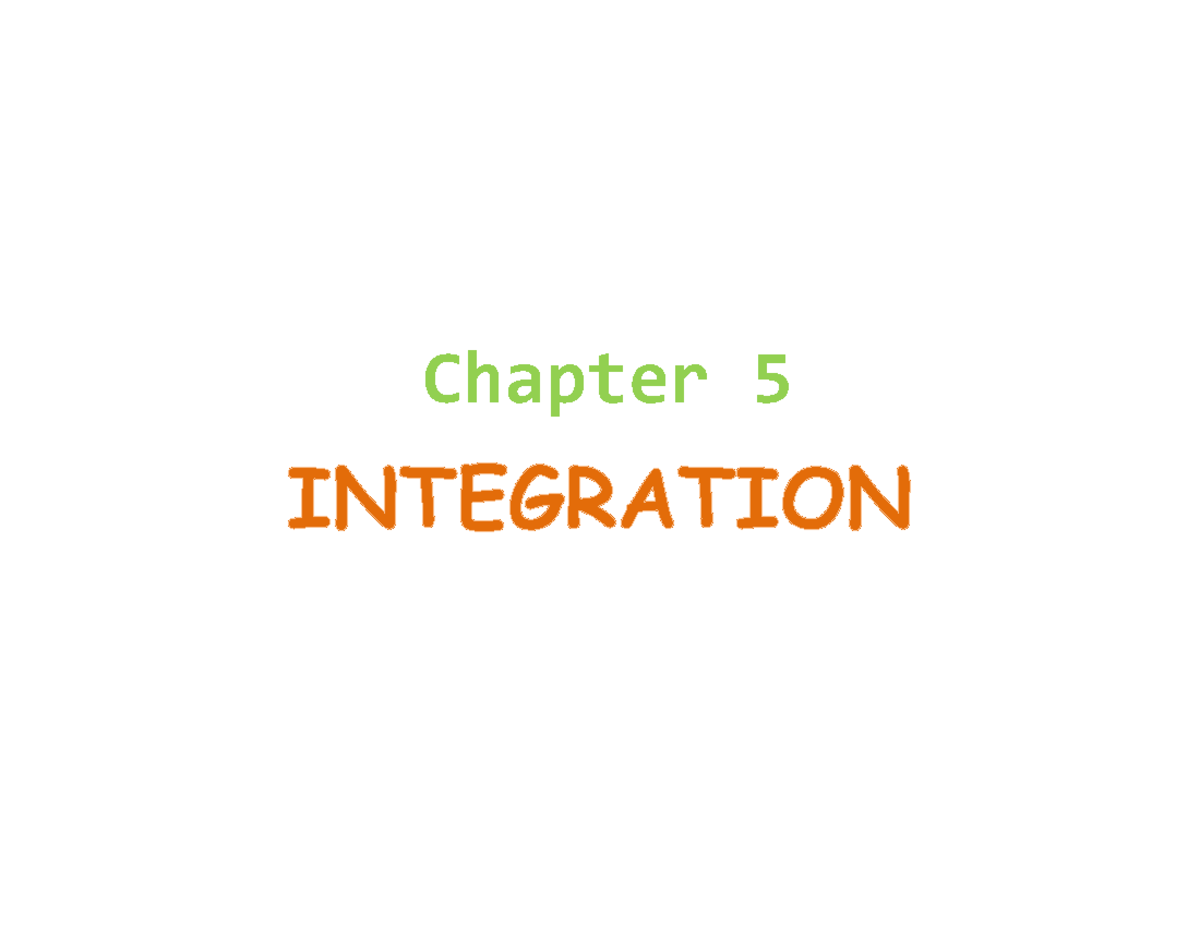 Chapter 5: Antidifferentiation, Integration, and Theorems - Studocu