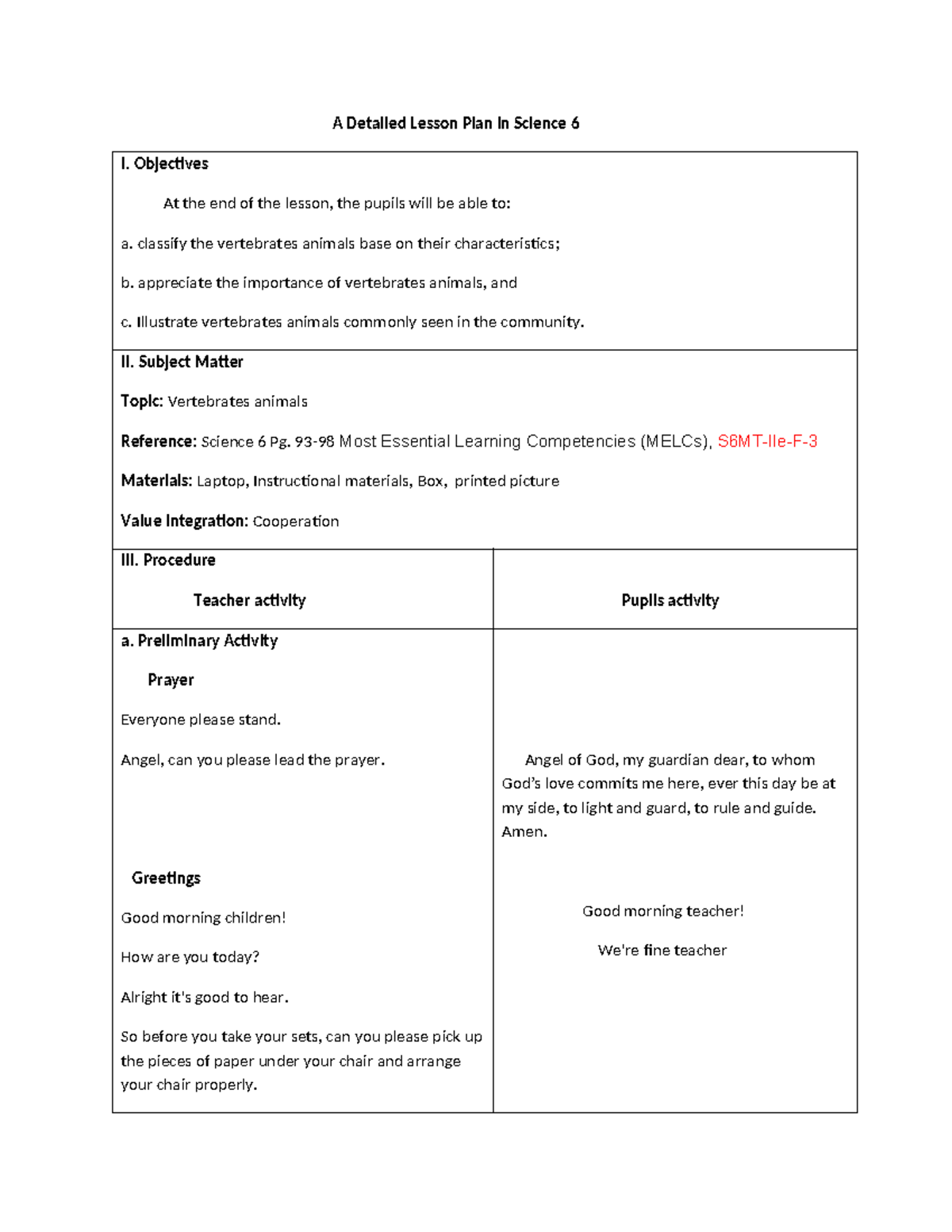 COT1Thankiess - n one - A Detailed Lesson Plan in Science 6 I ...