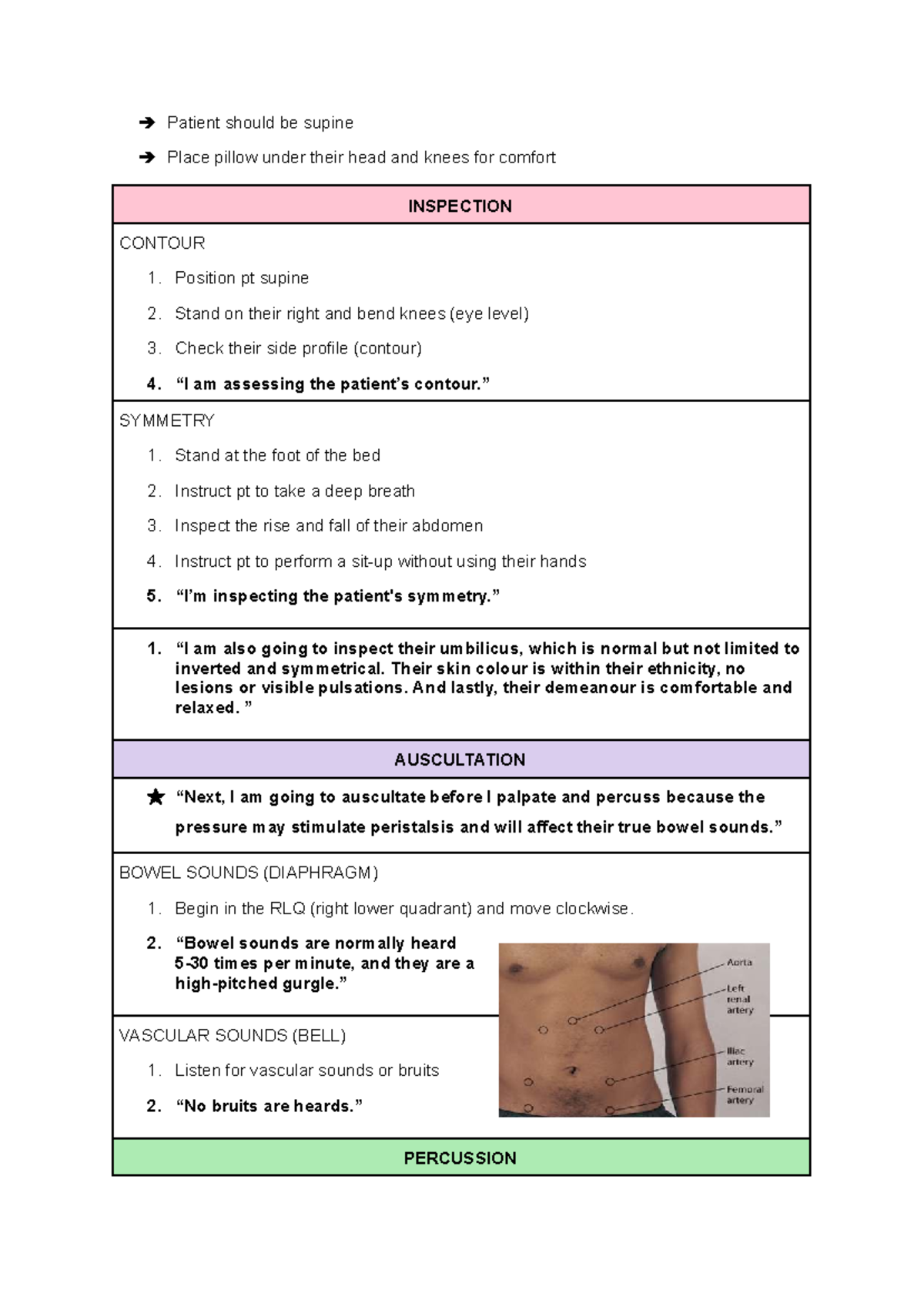 Health Assessment: GI Exam Techniques and Findings - Studocu