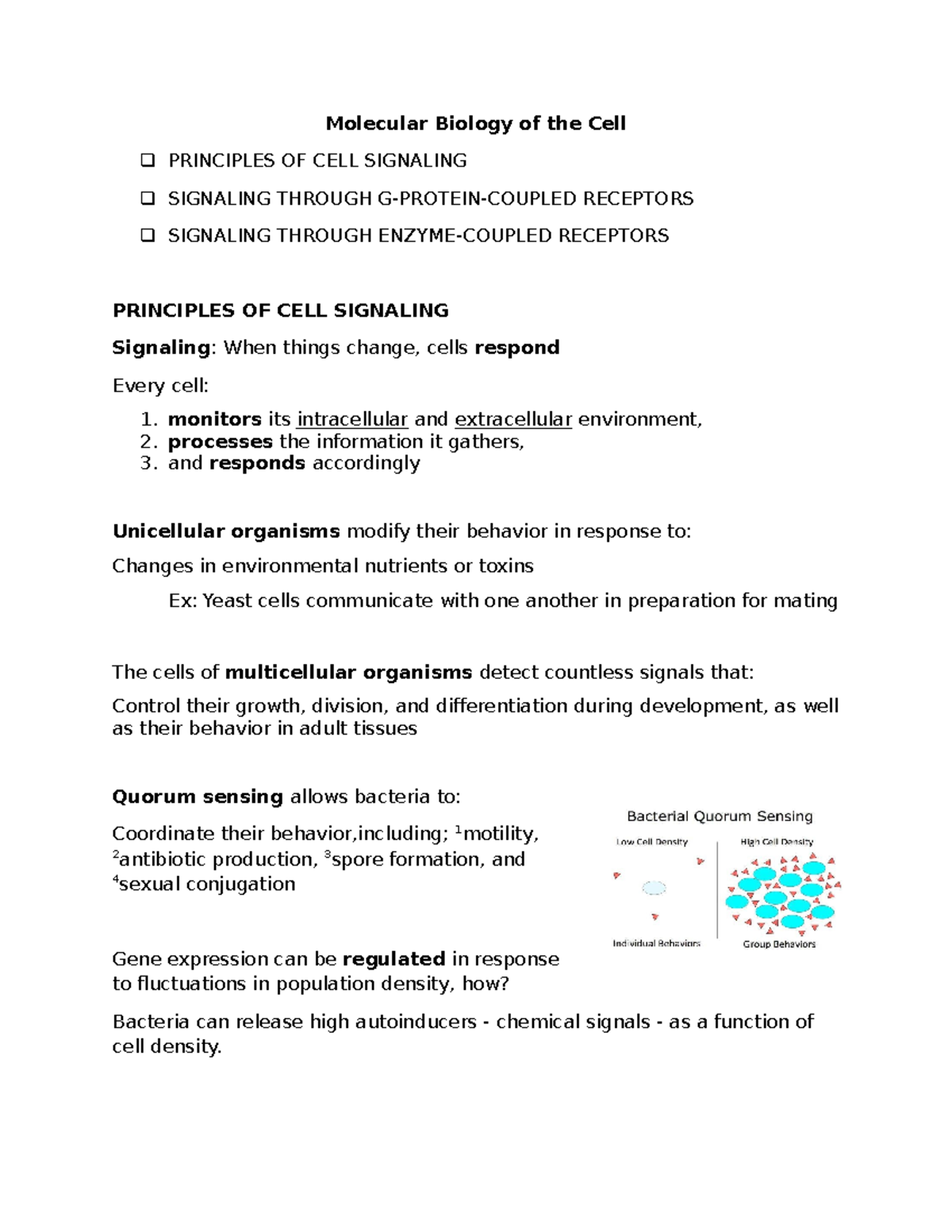 CMB ch07 Cell signaling - Molecular Biology of the Cell q PRINCIPLES OF ...