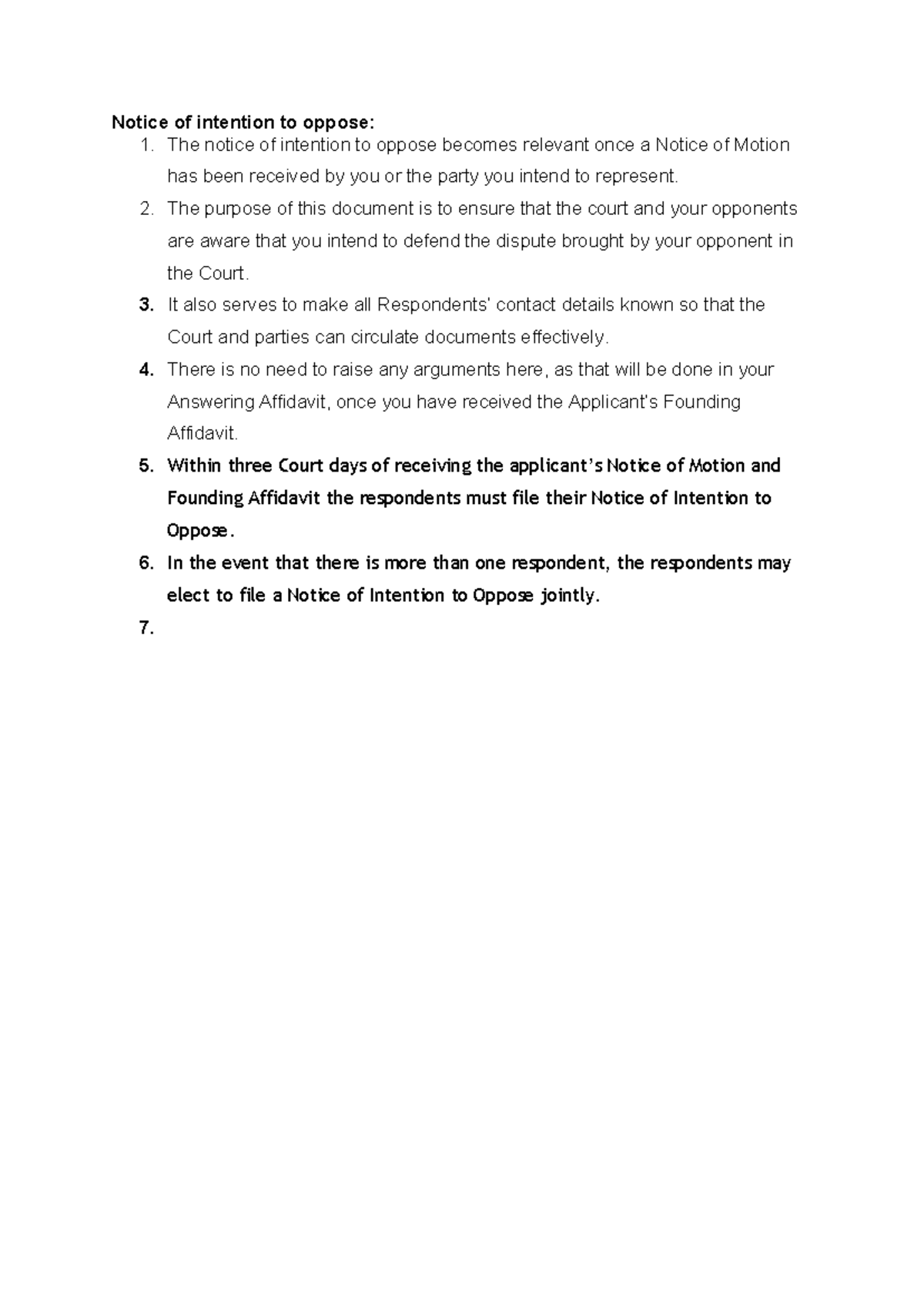 Notice of Intention to Oppose - Legal Document Guide 2023 - Studocu