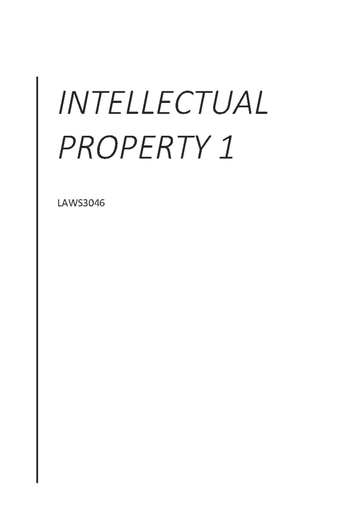 IP1: Comprehensive Study Notes on Intellectual Property Law - Studocu