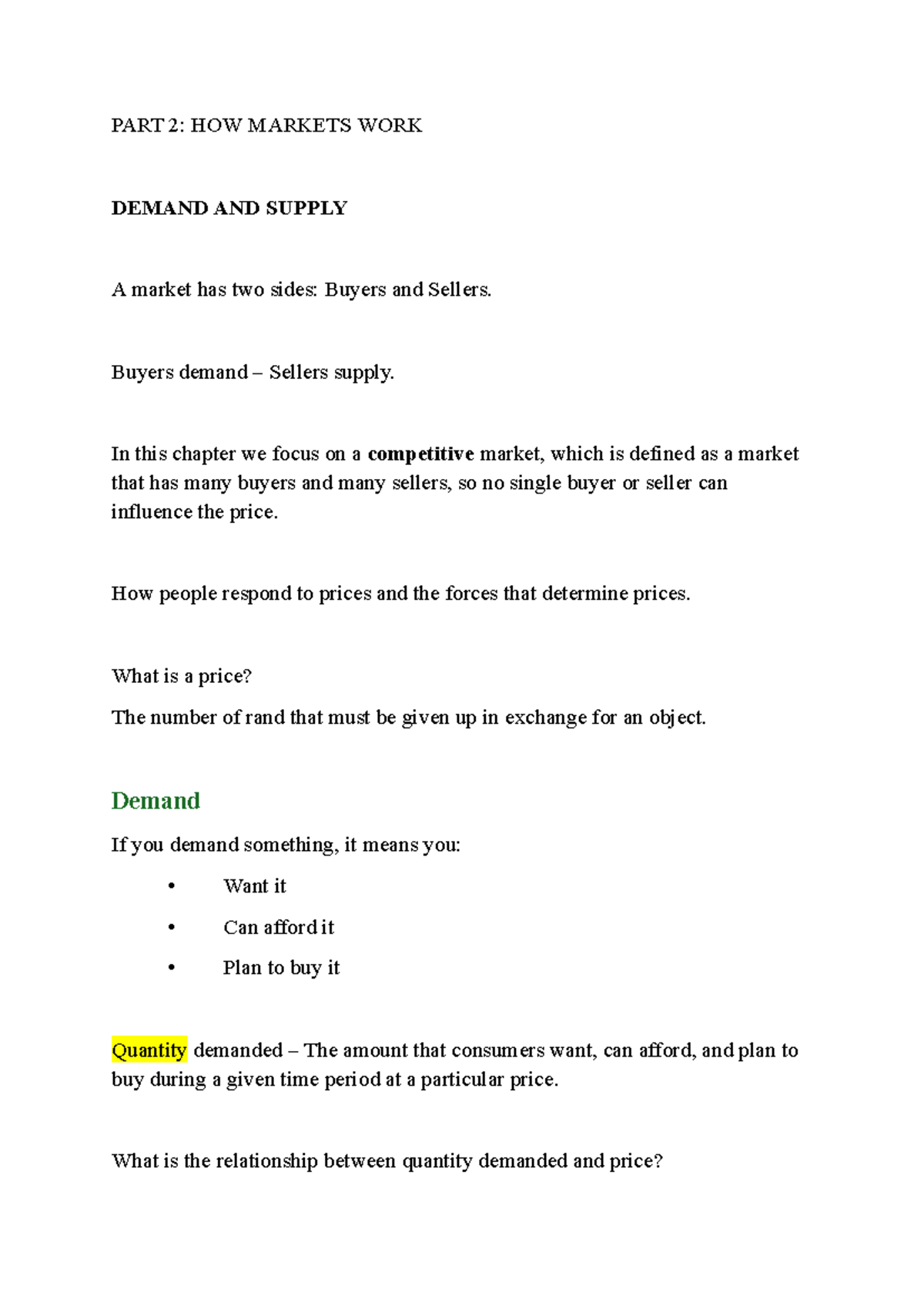 ECO 101: Demand and Supply - Understanding Market Dynamics - Studocu