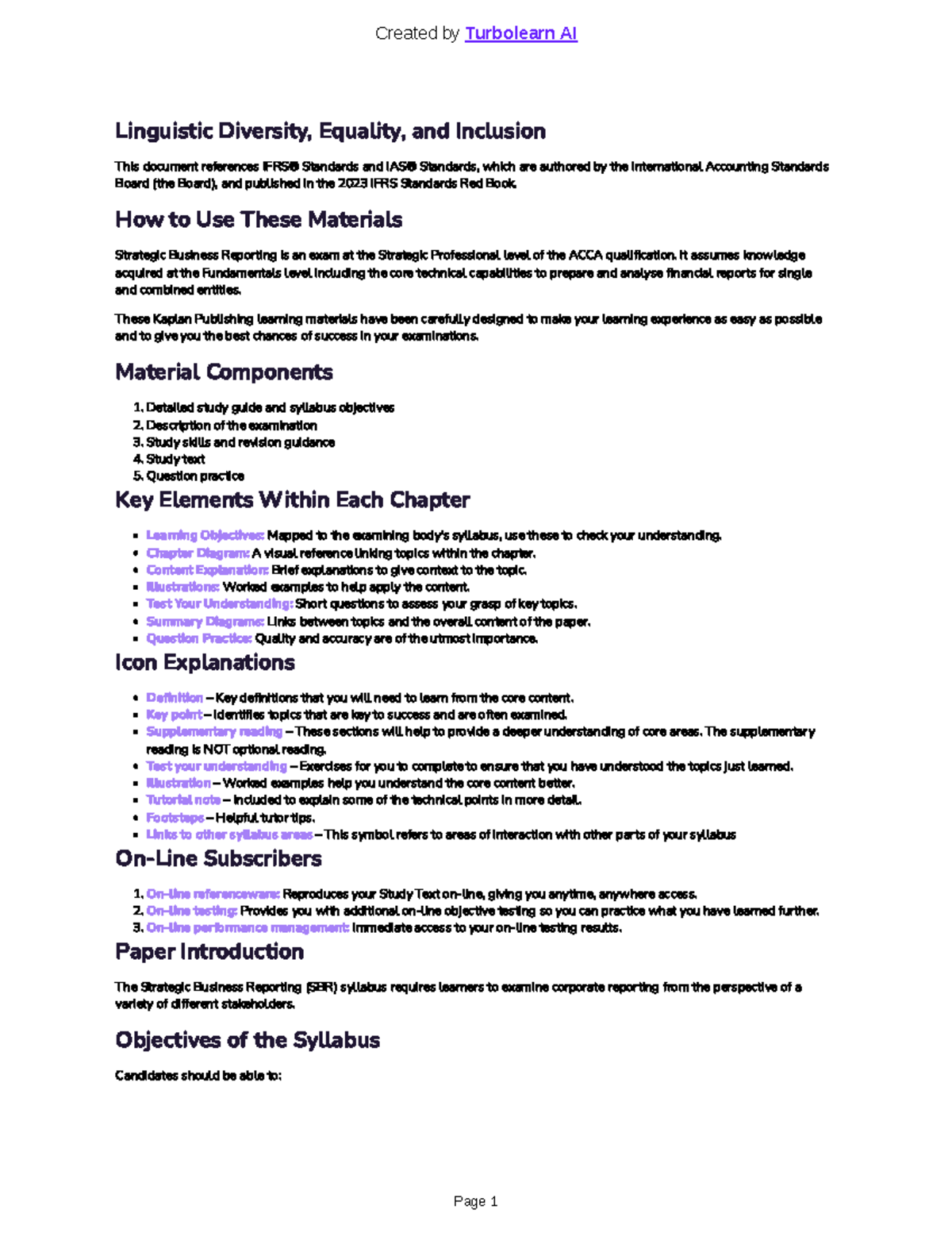 SBR Notes Summary: Strategic Business Reporting (SBR) - ACCA Exam Prep ...