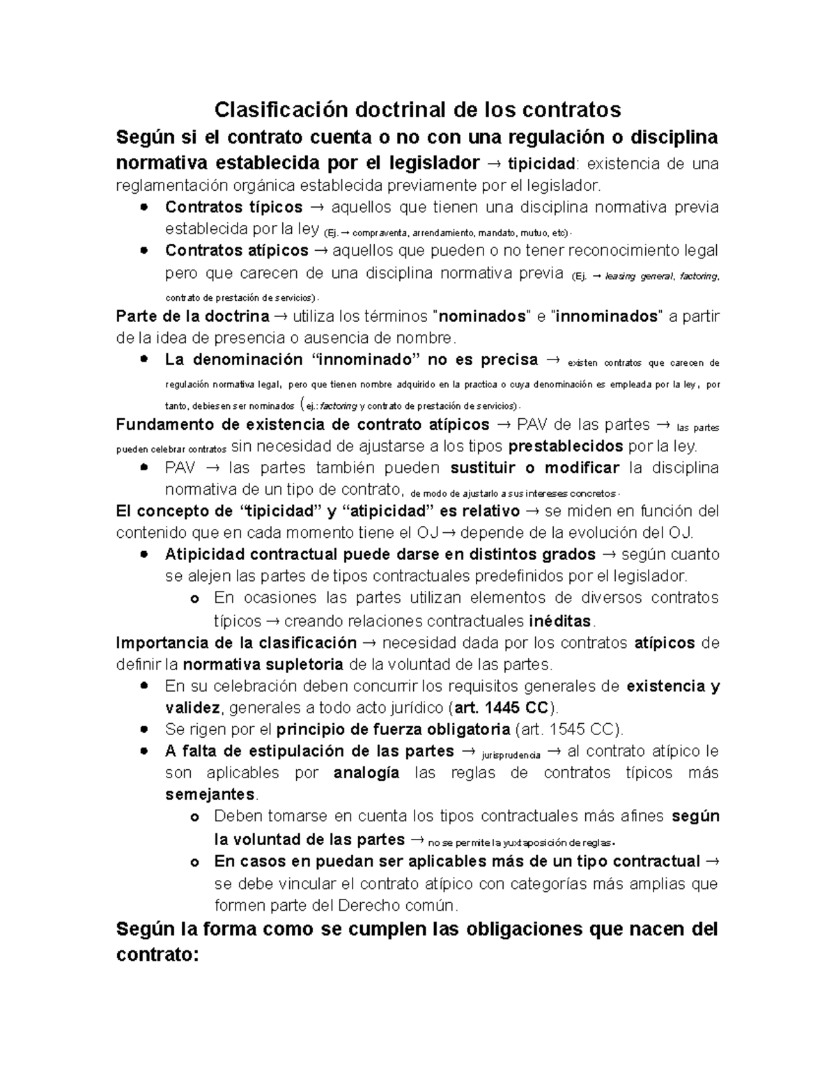 Clasificación doctrinal de los contratos: Tipos y características jurídicas - Document Preview