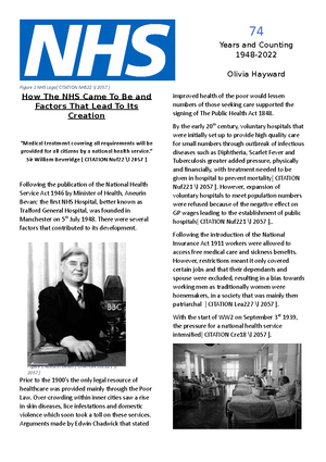 Unit 6 NHS - Achieved distinction. - The History of the National Health ...