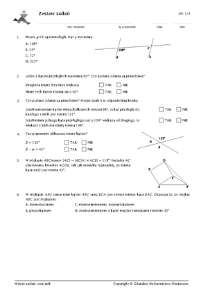 Sprawdzian Wielokaty I Okregi Matematyka Gimnazjum www.studocu.com