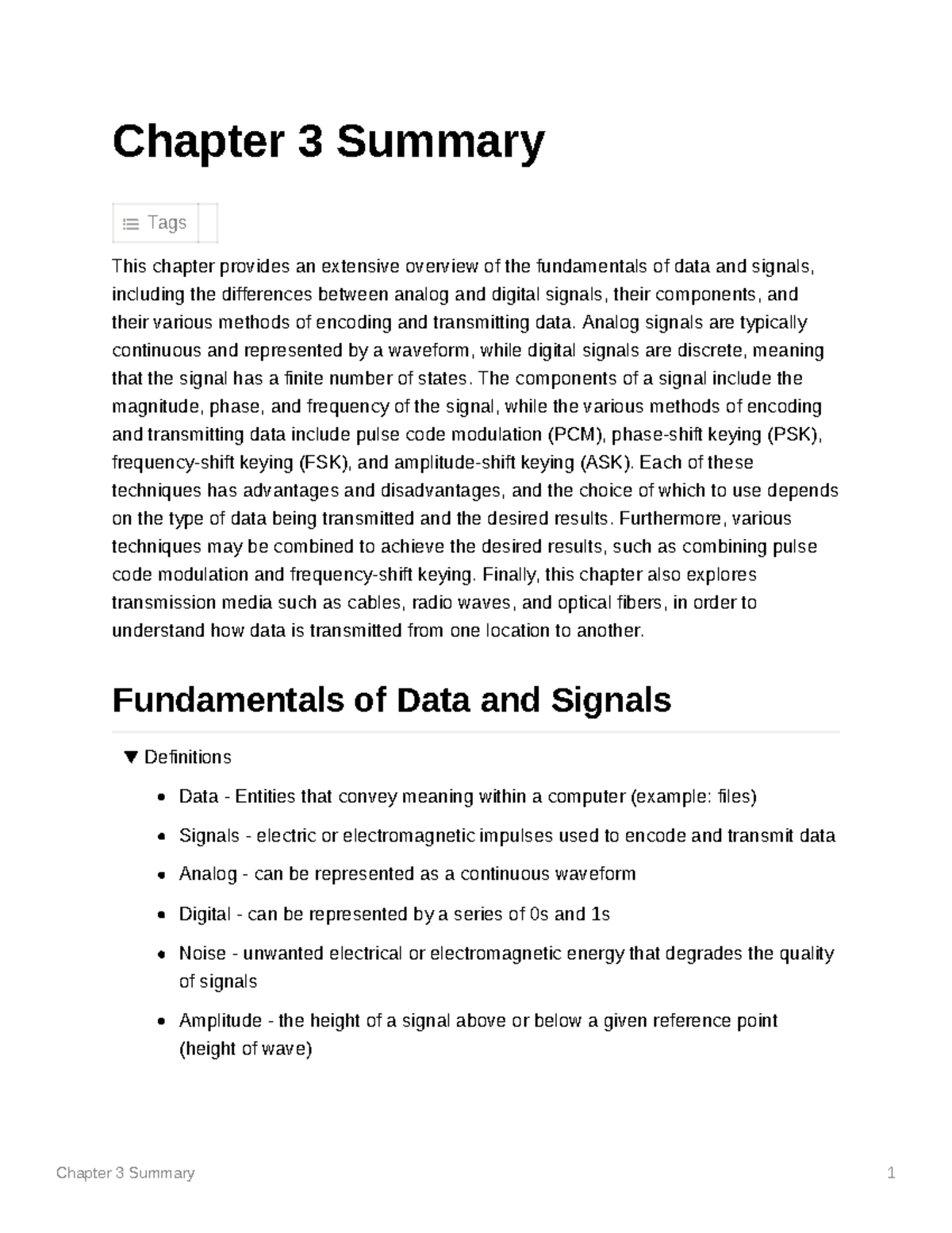 Chapter 3 Summary - Chapter 3 Summary Tags This chapter provides an ...