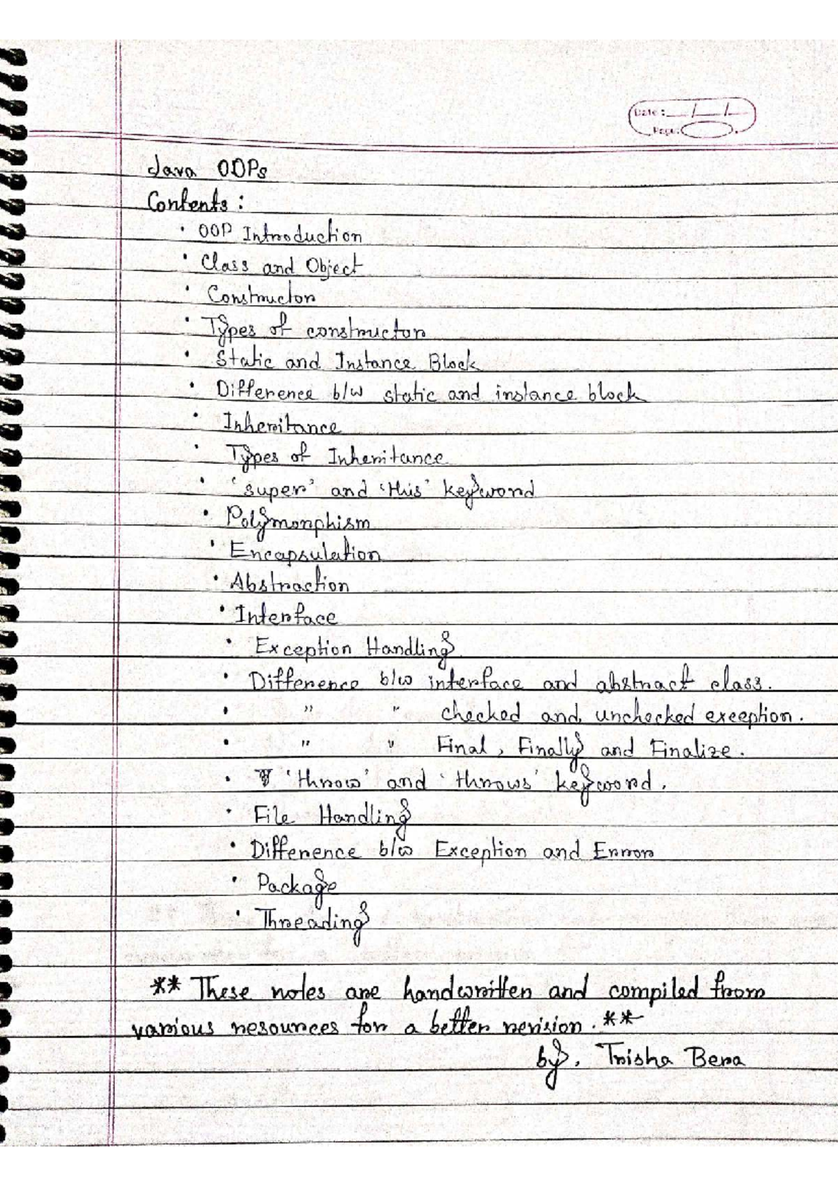 Java OOPs B.Tech CSE, IT Semester Exam Revision Notes - Studocu