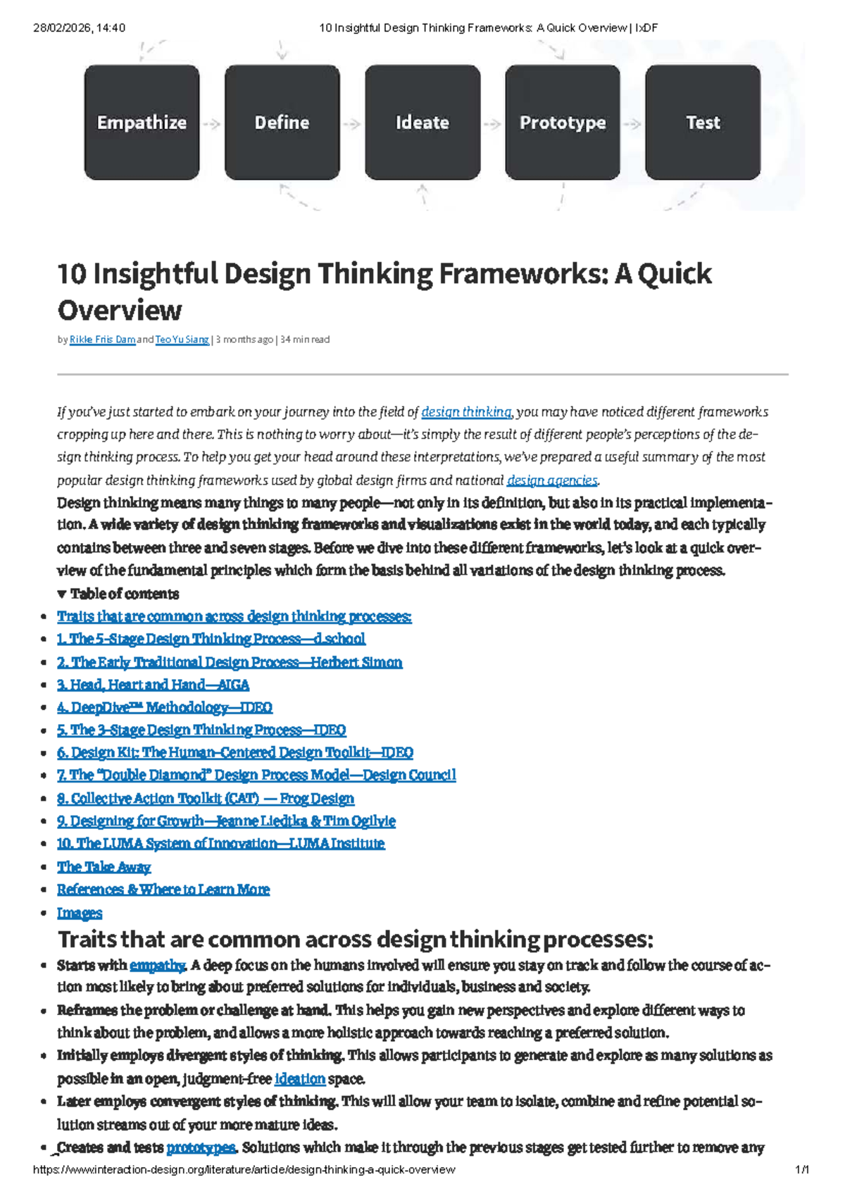 14:40 10 Insightful Design Thinking Frameworks: A Quick Overview - Studocu