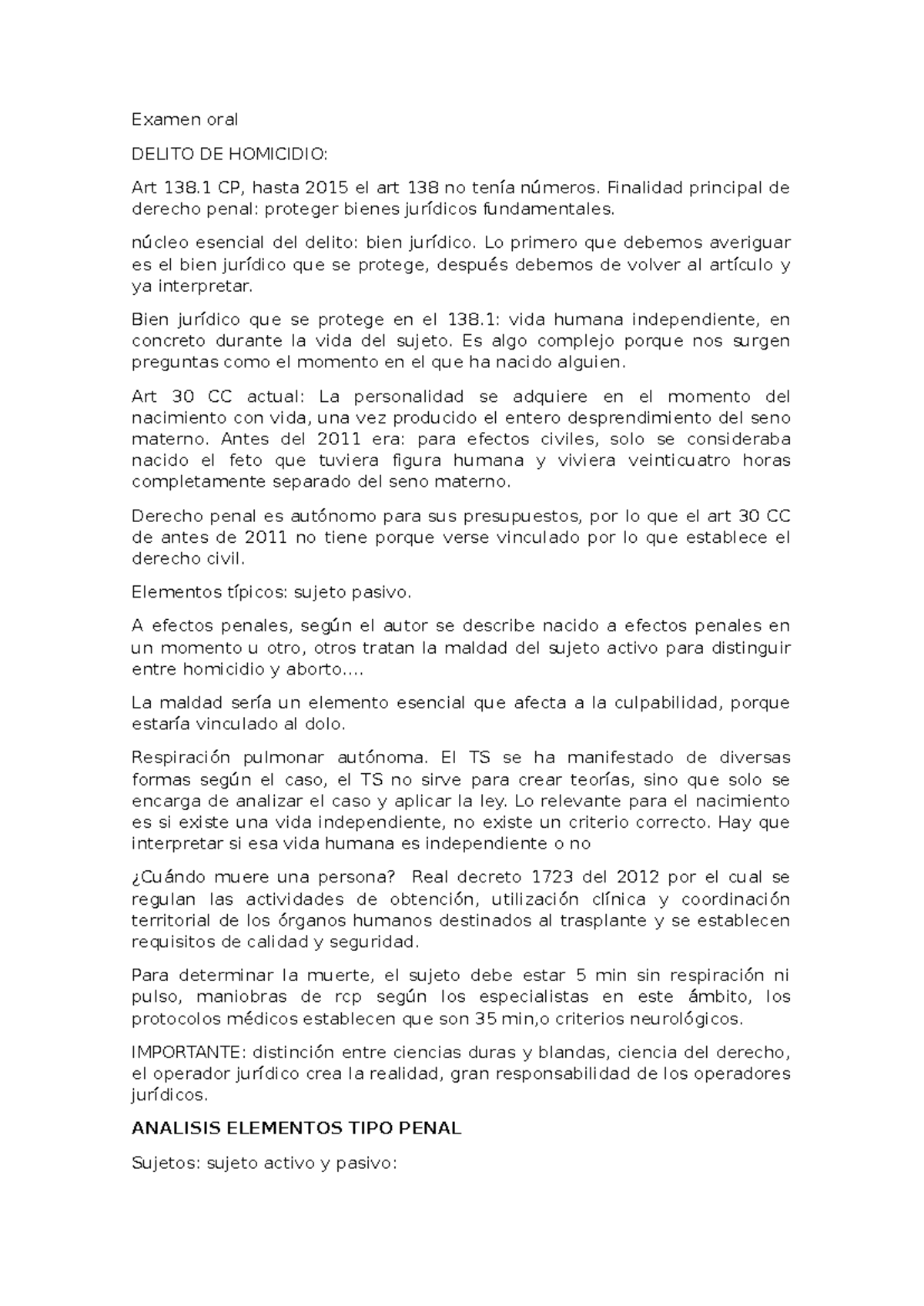 Derecho Penal II - Análisis del Delito de Homicidio y su Regulación ...
