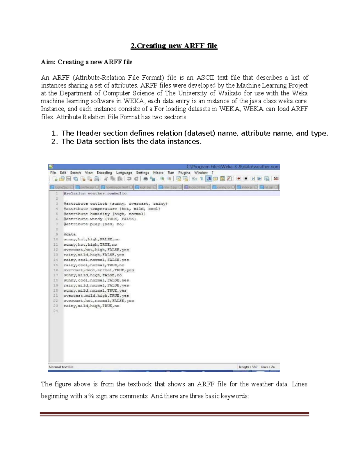 CS101: Creating an ARFF File for Data Visualization and Preprocessing ...