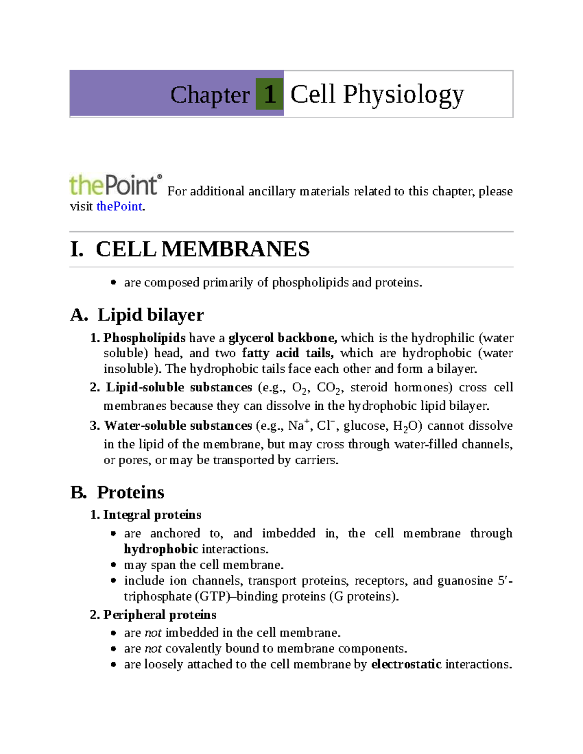 Chapter 1: Cell Physiology Overview - BRS Test Notes - Studocu
