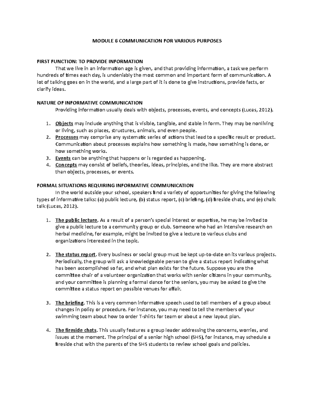 Module 6 Communication FOR Various Purposes Final - Purposive ...