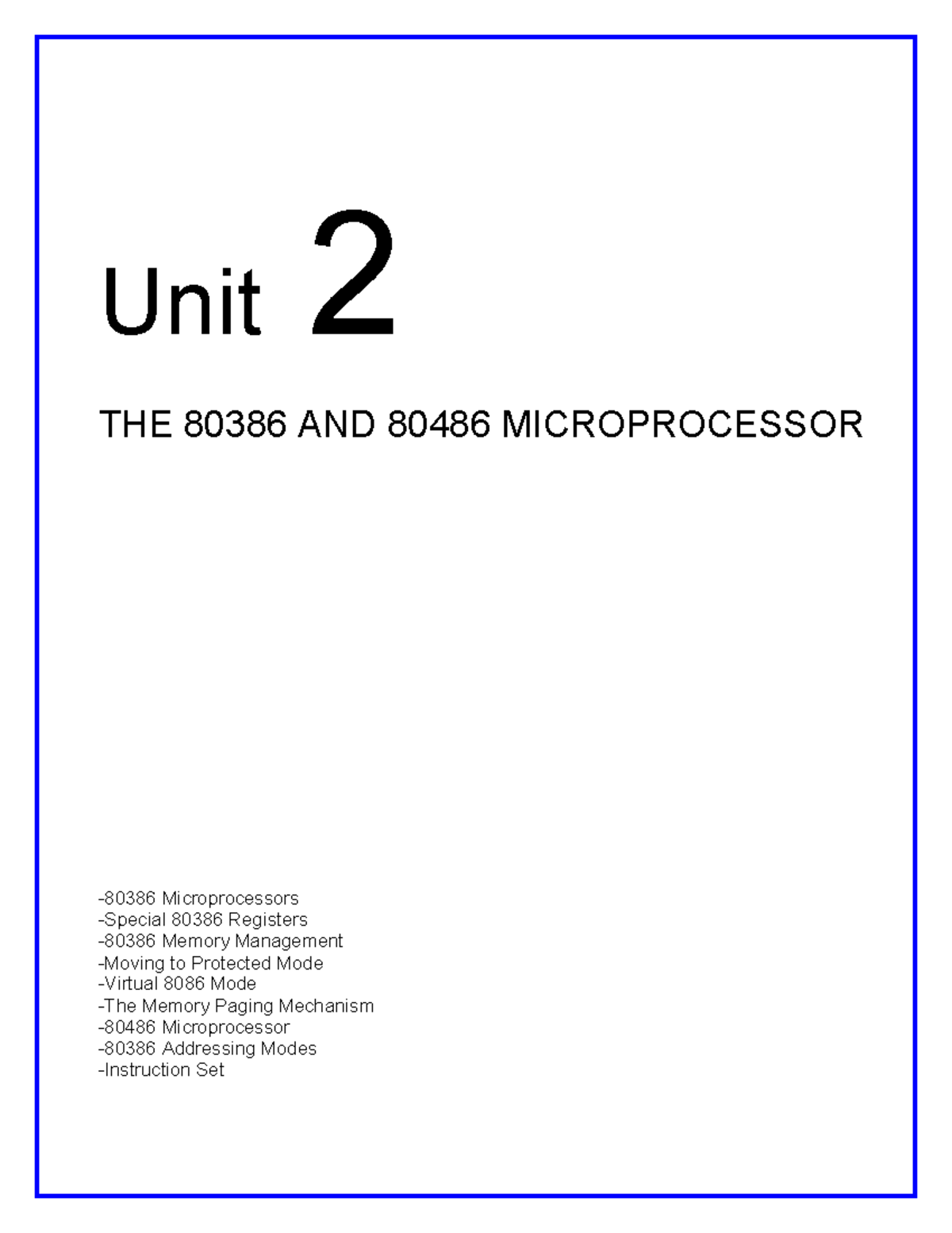 Idoc - Lesson on 80386 and 80486 Microprocessors Overview - Studocu