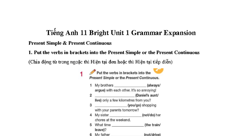 Giai tieng anh 11 unit 1 grammar expansion bright 57578 - Tiếng Anh 11 ...