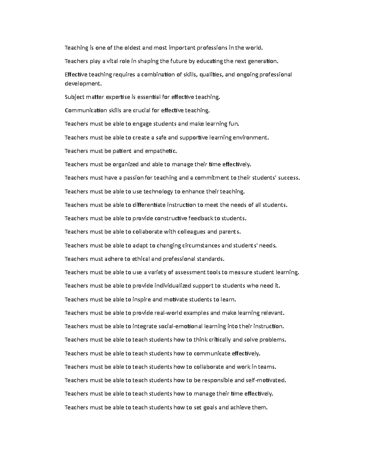 The Teaching Profession - Teaching is one of the oldest and most ...