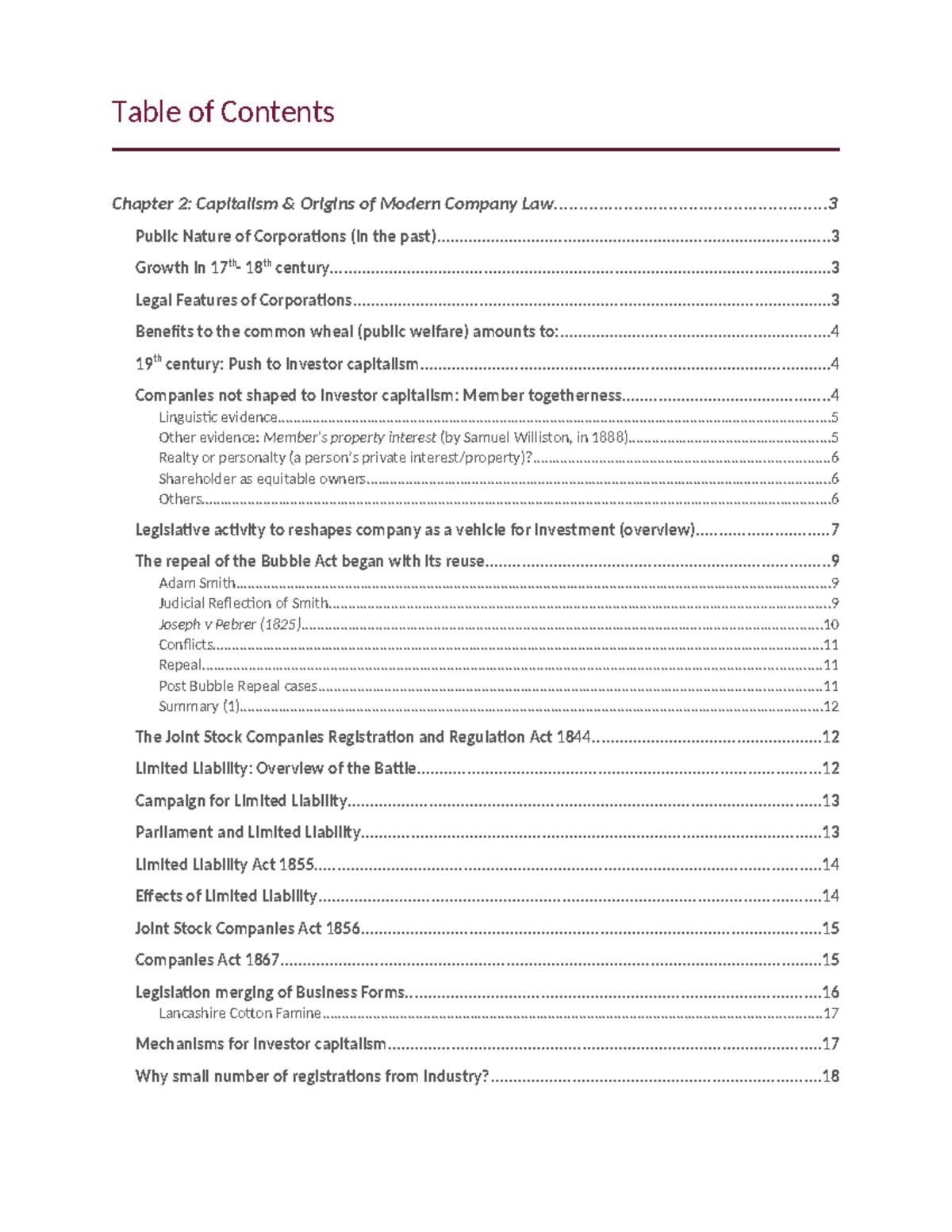 Chapter 2: The Evolution of Capitalism and Company Law (1234) - Studocu