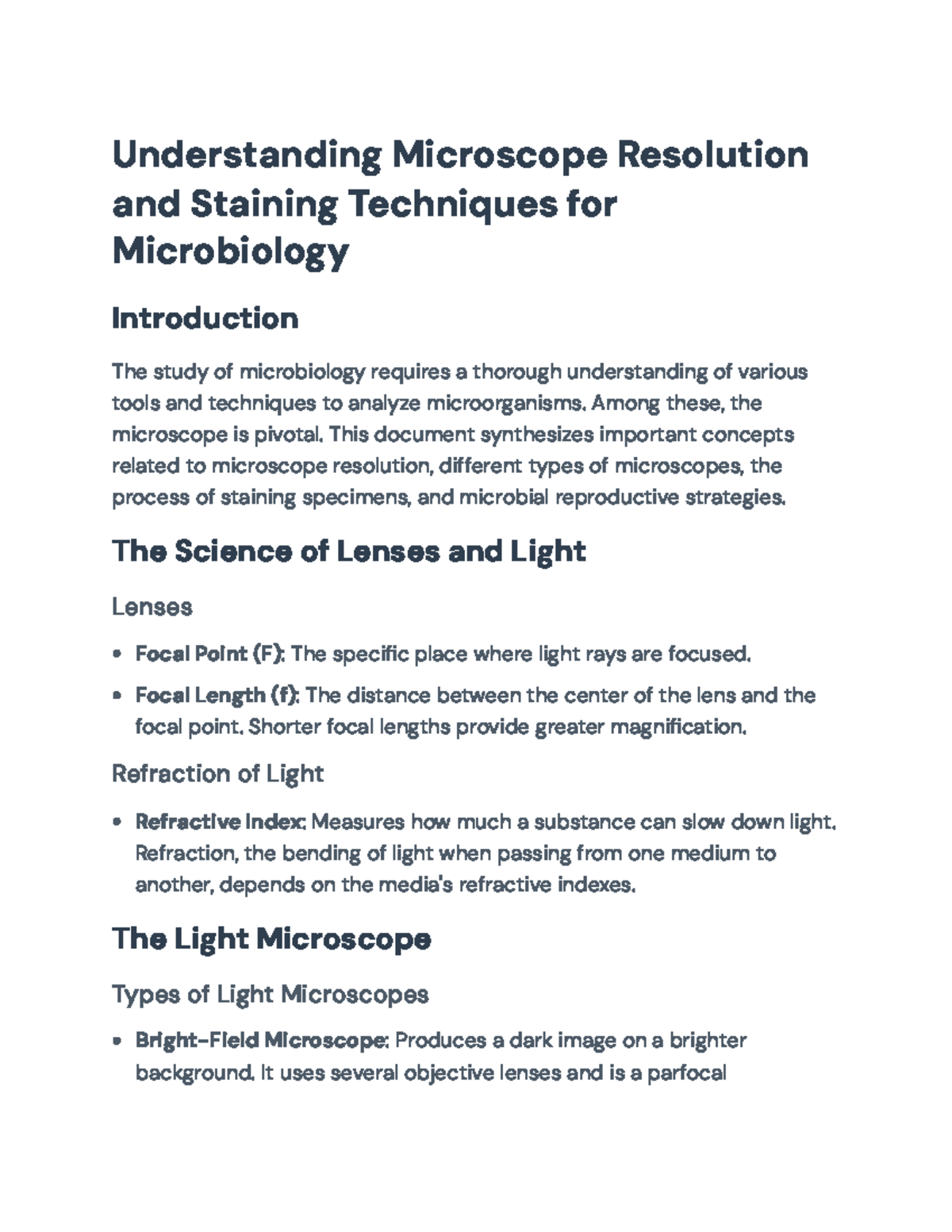 Microbiology Techniques: Microscope Resolution & Staining Insights ...