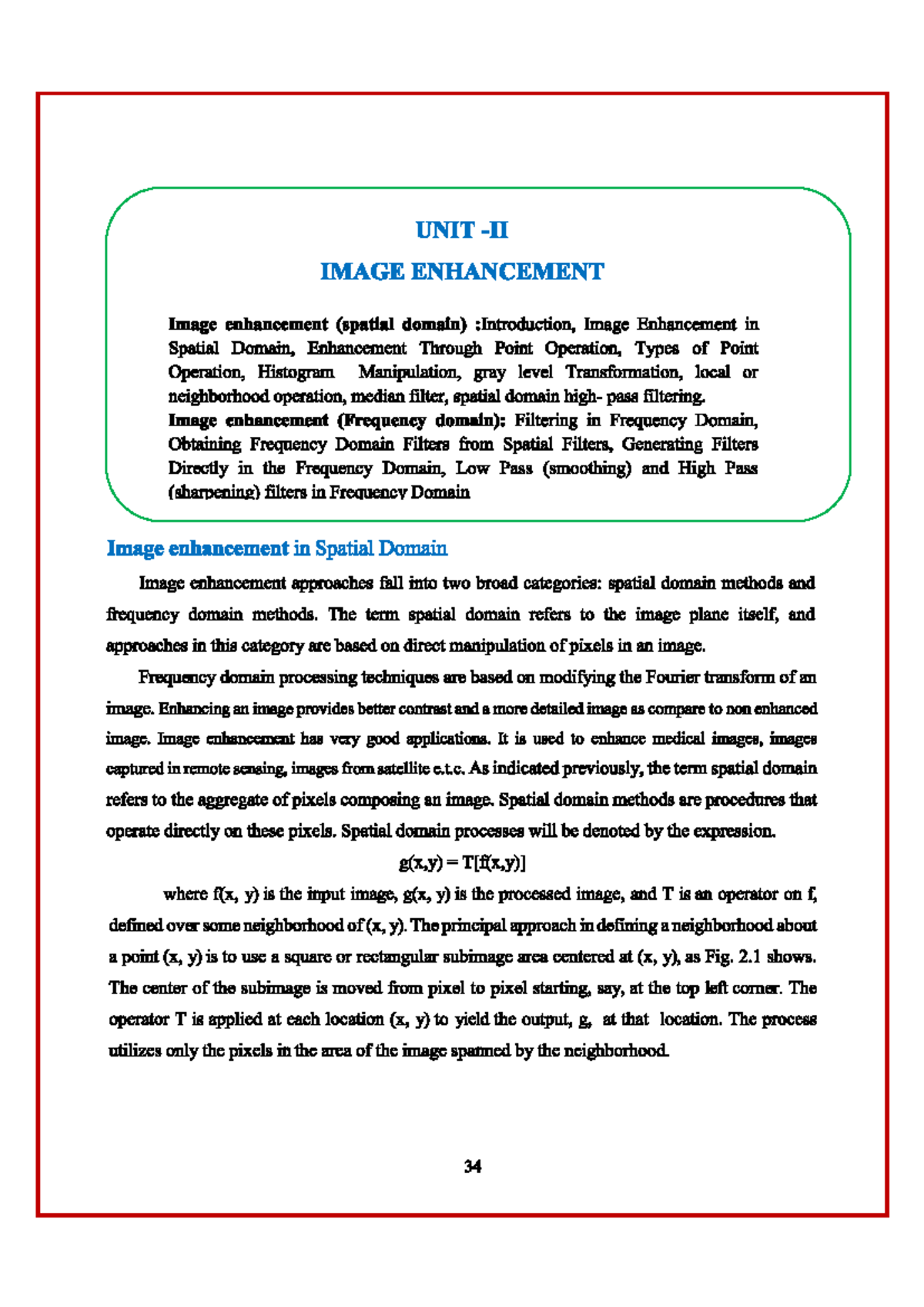 Image Processing unit 4,5,6 question notes - UNIT IMAGE ENHANCEMENT ...
