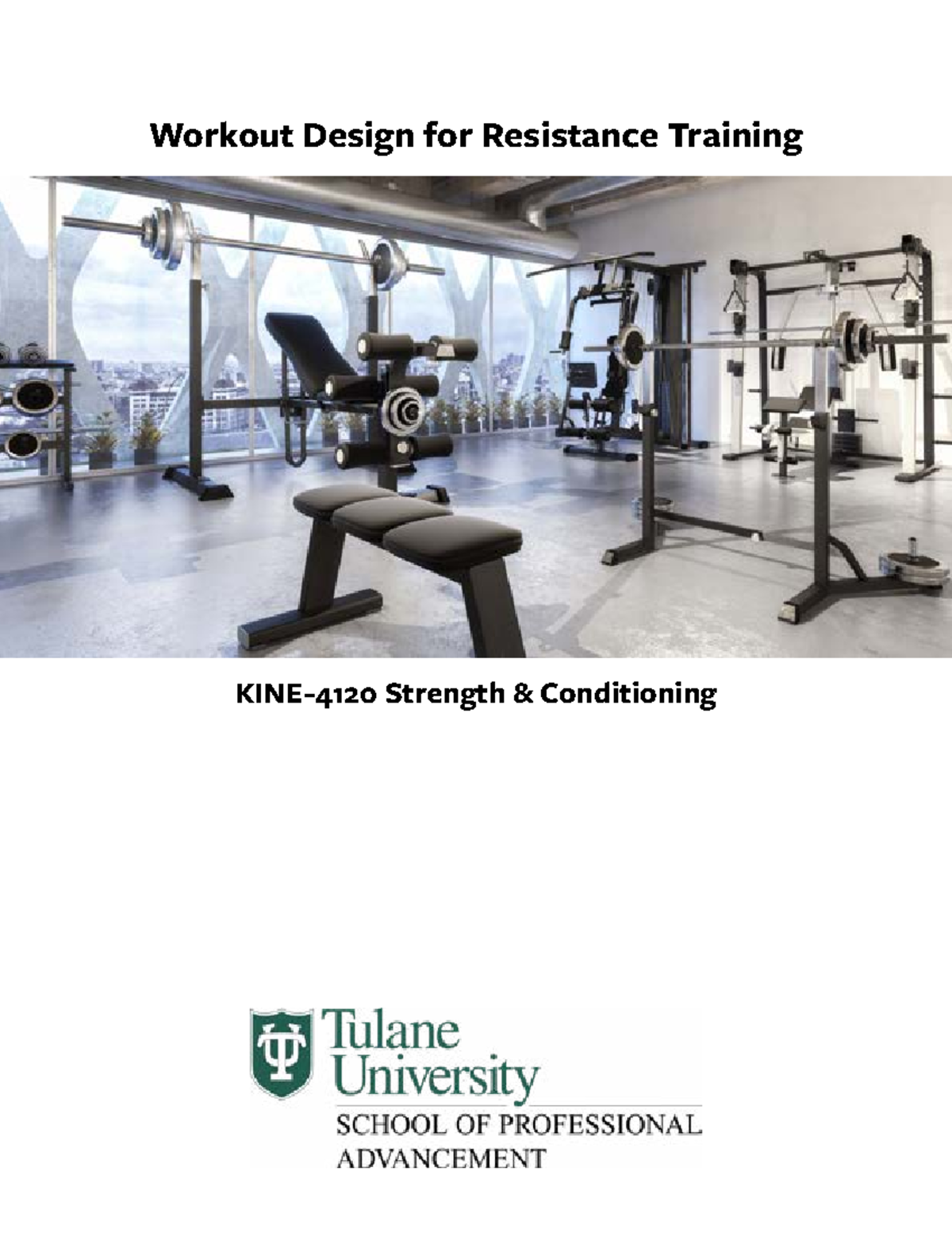 Module four assignment - Workout Design for Resistance Training KINE ...
