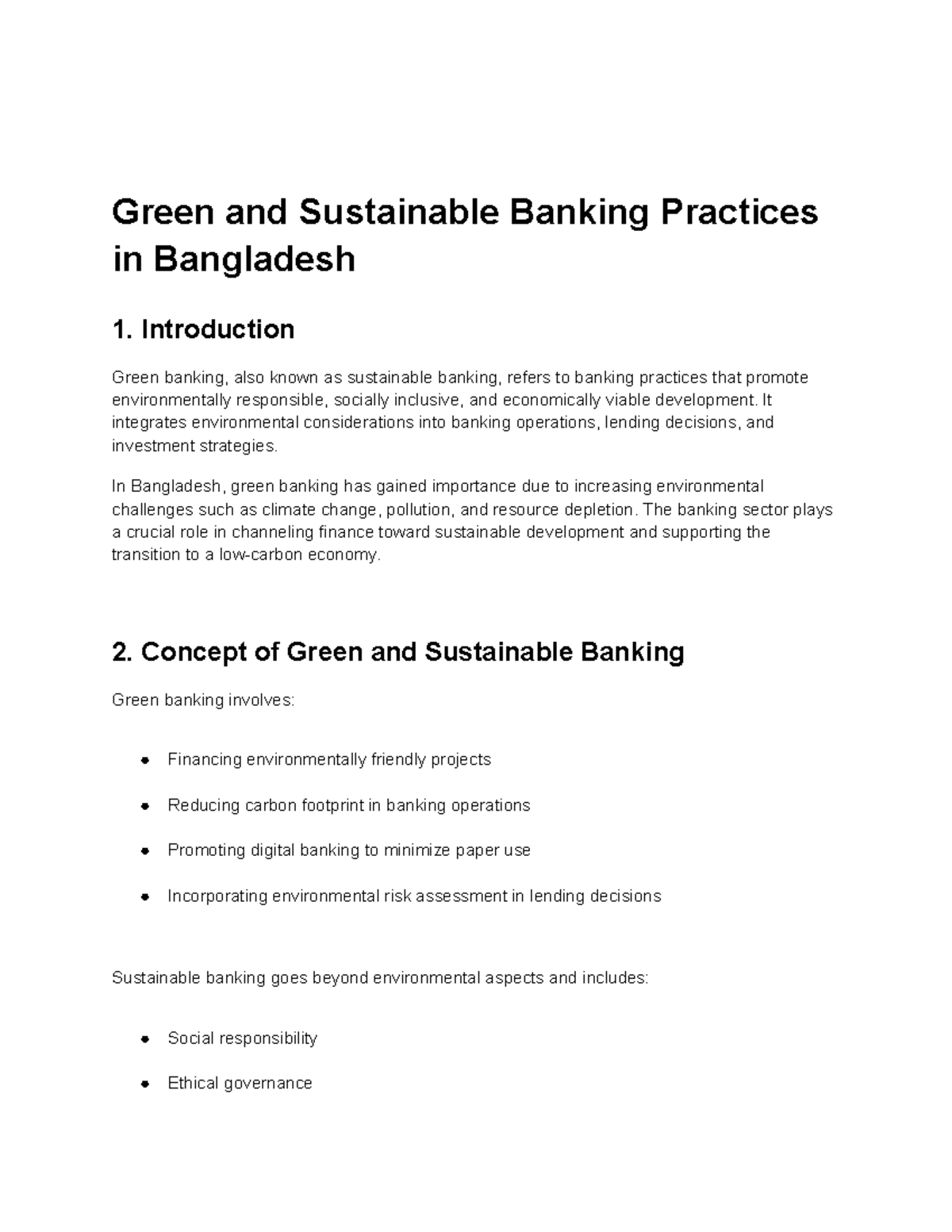 Green Banking Practices in Bangladesh: Challenges & Future Prospects ...