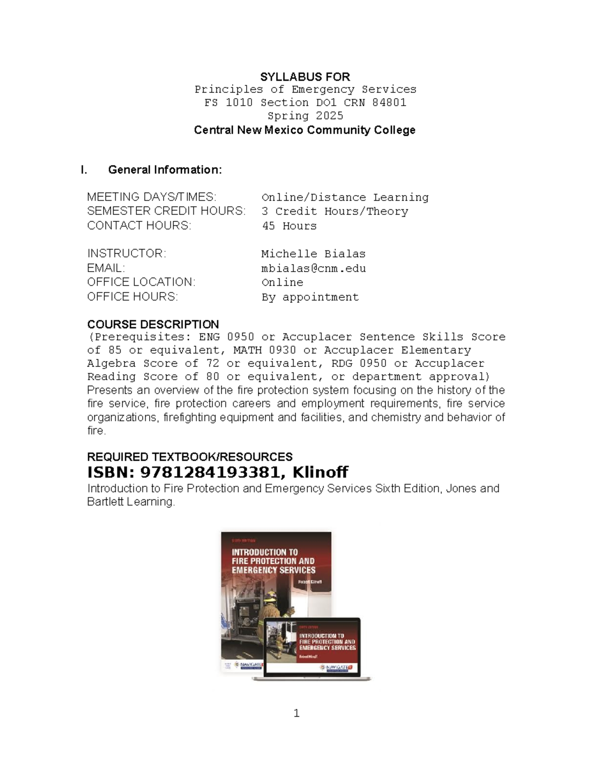 FS 1010 Spring 2025 - amdsnfajdnslfansldfasd - SYLLABUS FOR Principles ...